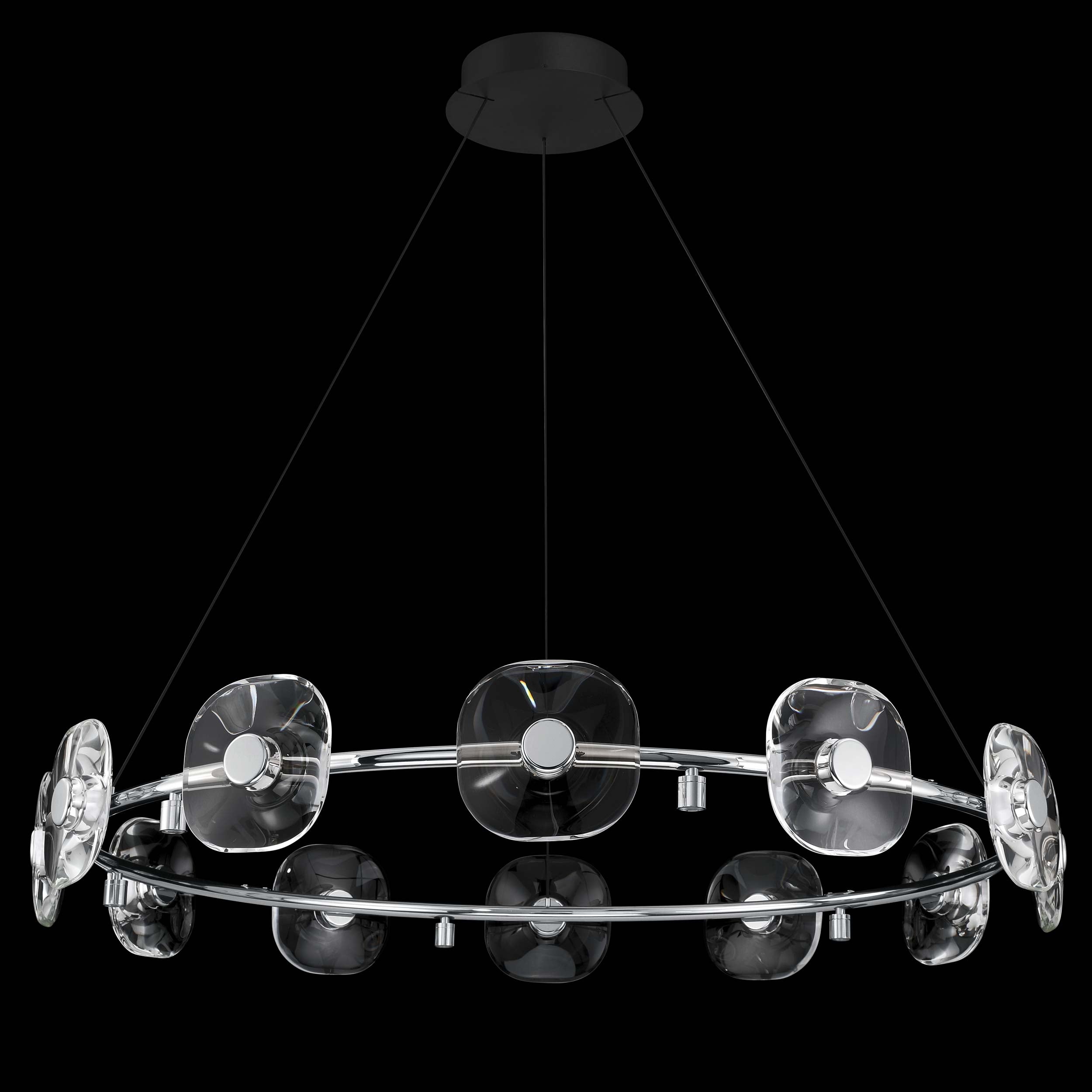 Ziva by Golden Lighting Celestia 12-light Integrated LED Chandelier in Chrome - - Golden Lighting