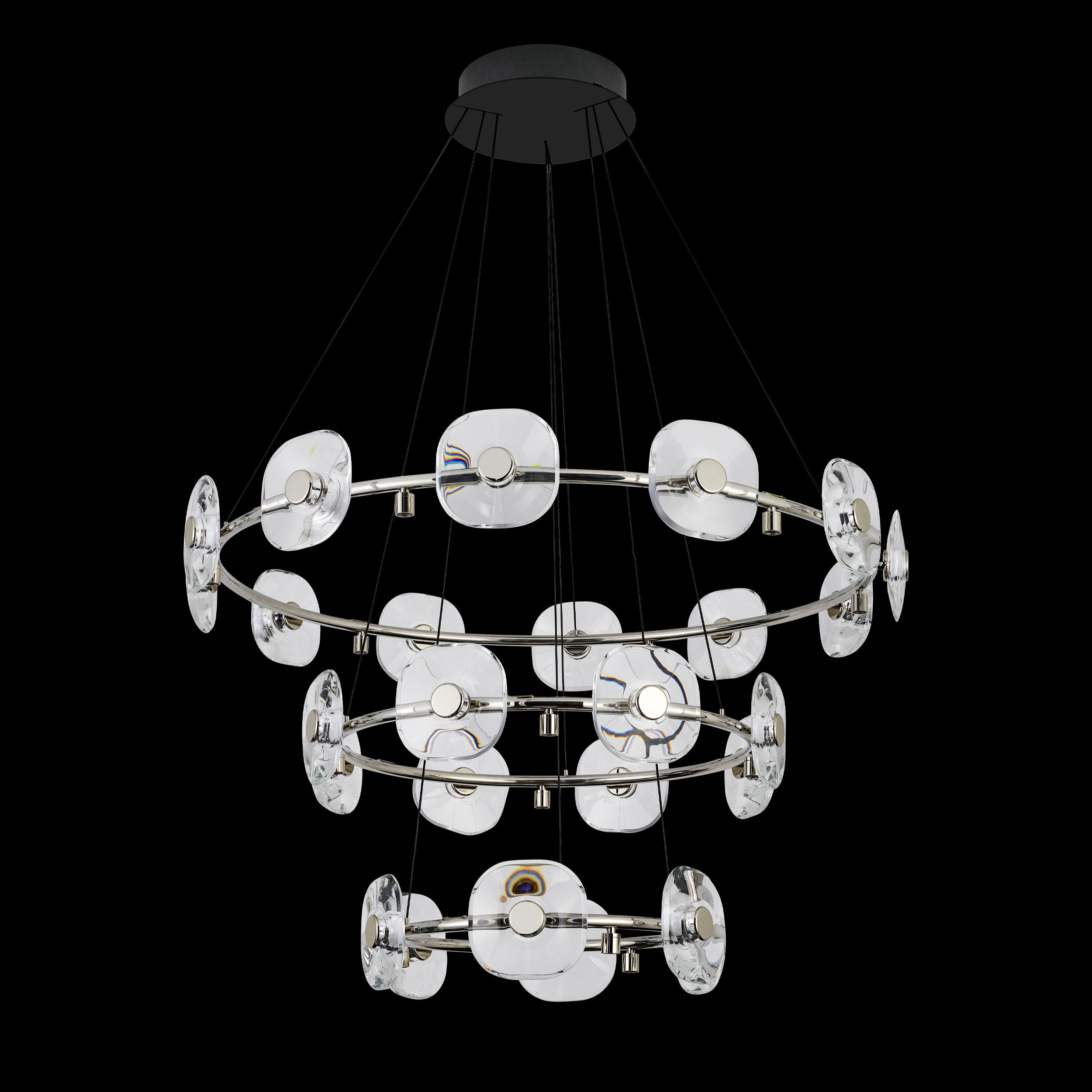 Celestia LED 3 Tier - 26 Light Chandelier in Chrome - - Golden Lighting