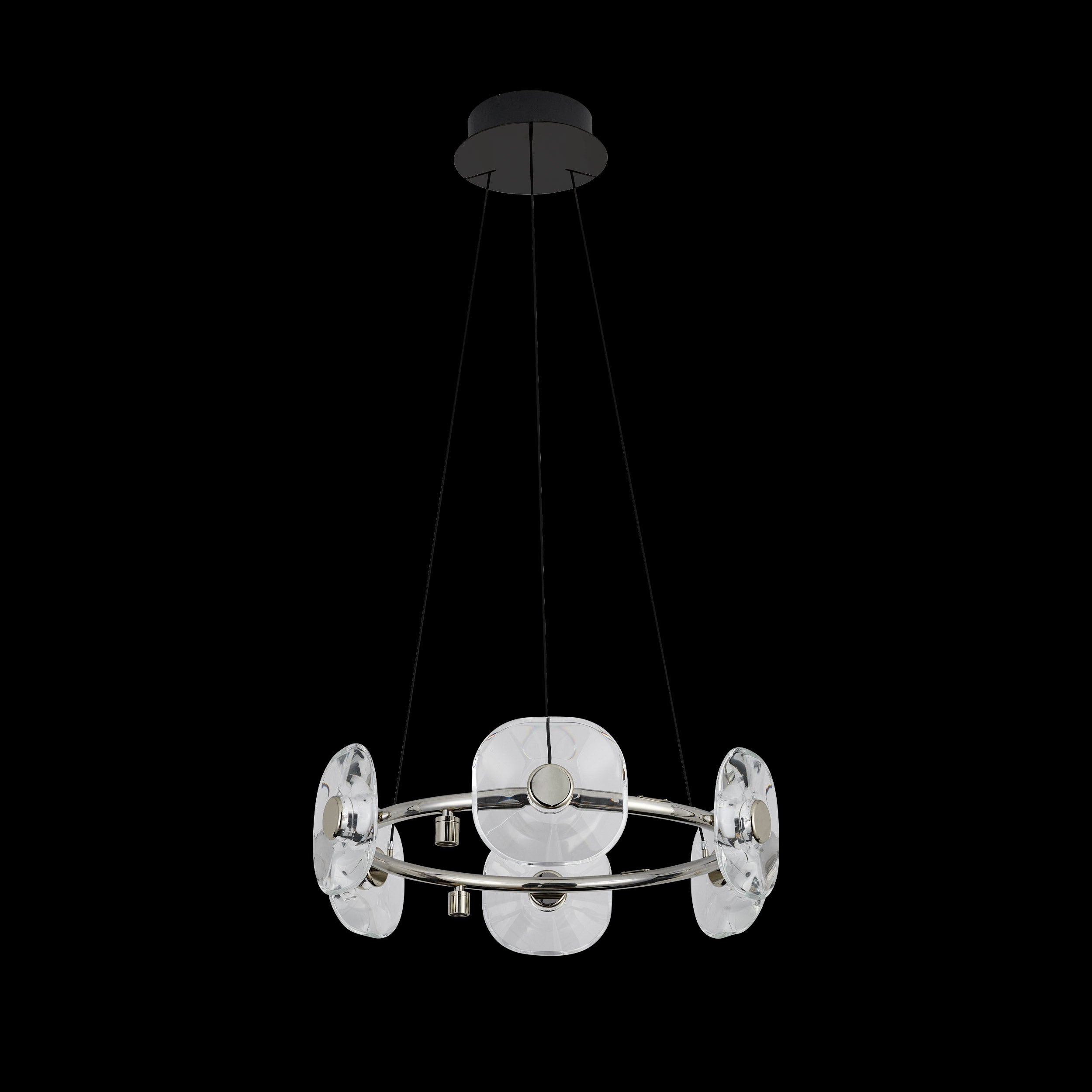 Ziva by Golden Lighting Celestia 6-light Integrated LED Chandelier in Chrome - - Golden Lighting