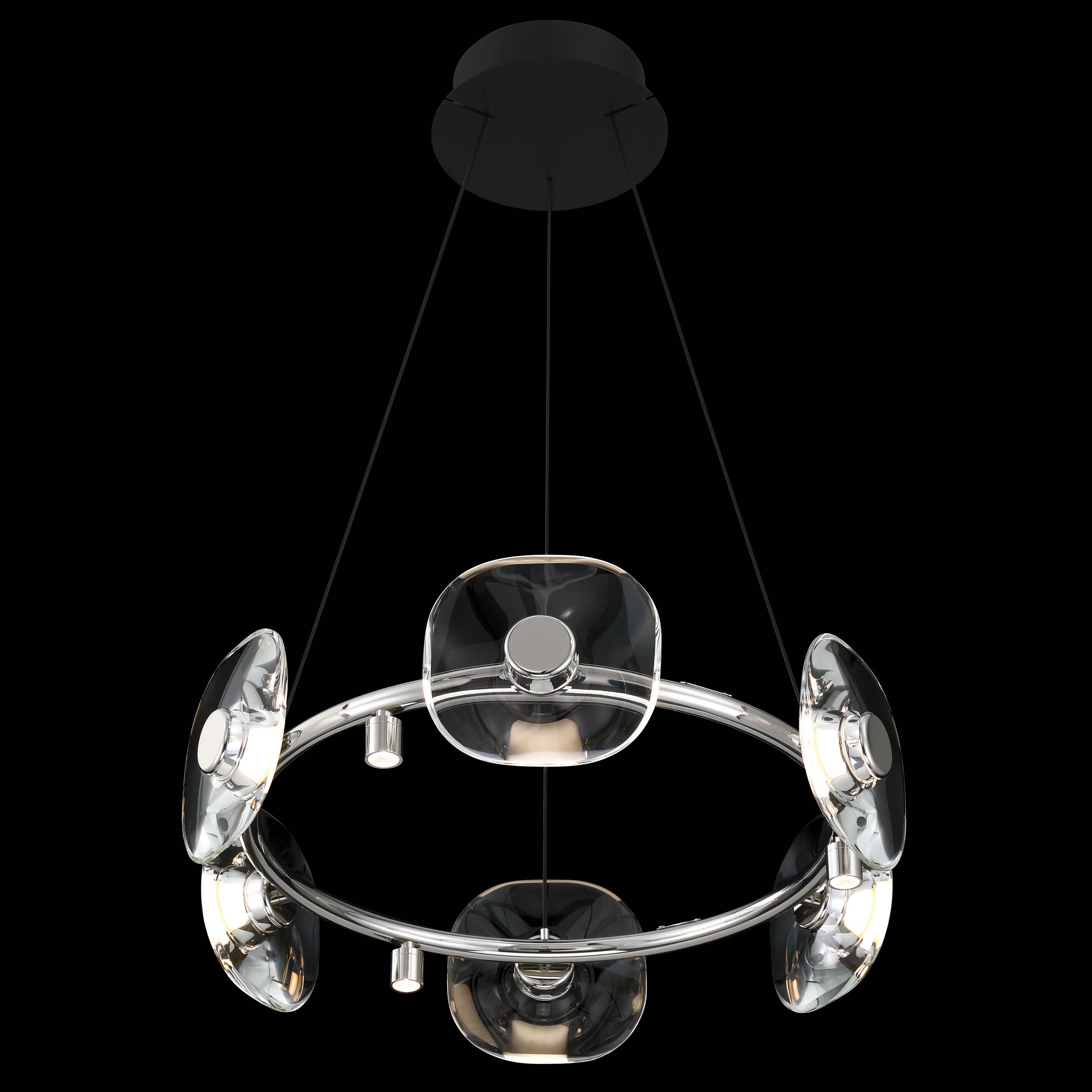 Ziva by Golden Lighting Celestia 6-light Integrated LED Chandelier in Chrome - - Golden Lighting