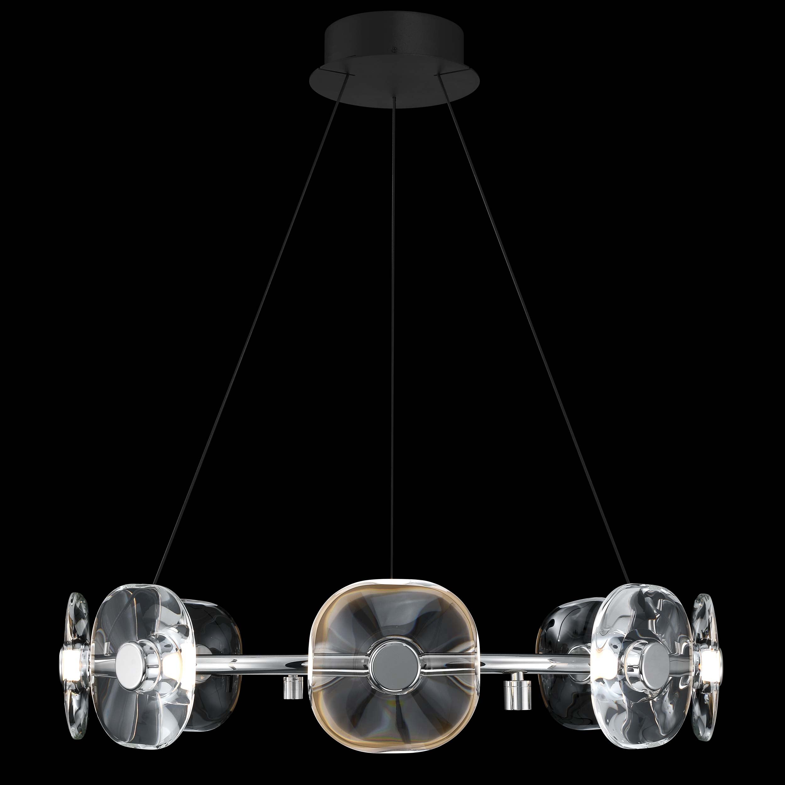 Ziva by Golden Lighting Celestia 8-light Integrated LED Chandelier in Chrome - - Golden Lighting