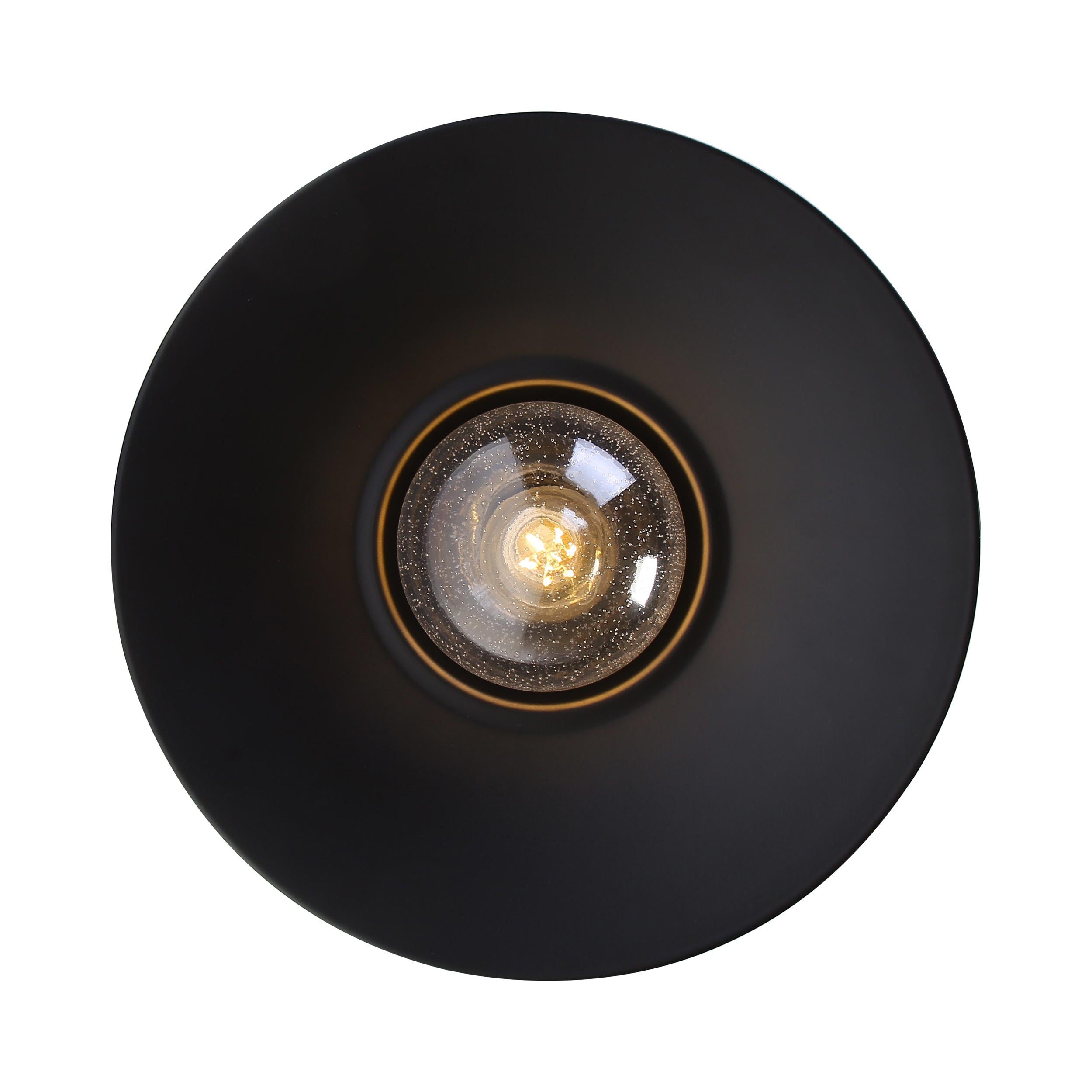 Yep by Golden Lighting Croma 1-light Wall Sconce in Matte Black shade and Seeded Glass Ball - - Golden Lighting