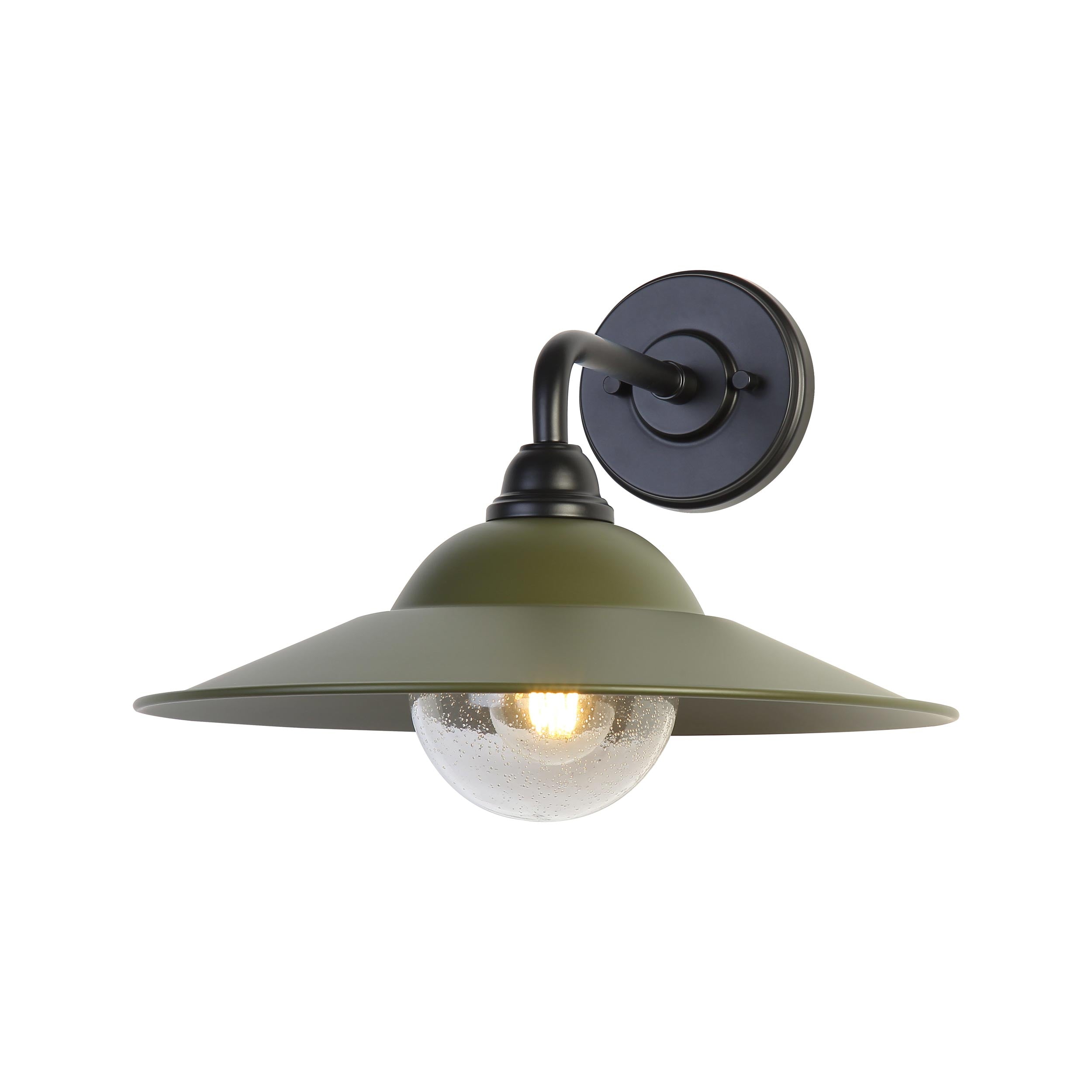 Yep by Golden Lighting Croma 1-light Wall Sconce in Matte Pine shade and Seeded Glass Ball - - Golden Lighting