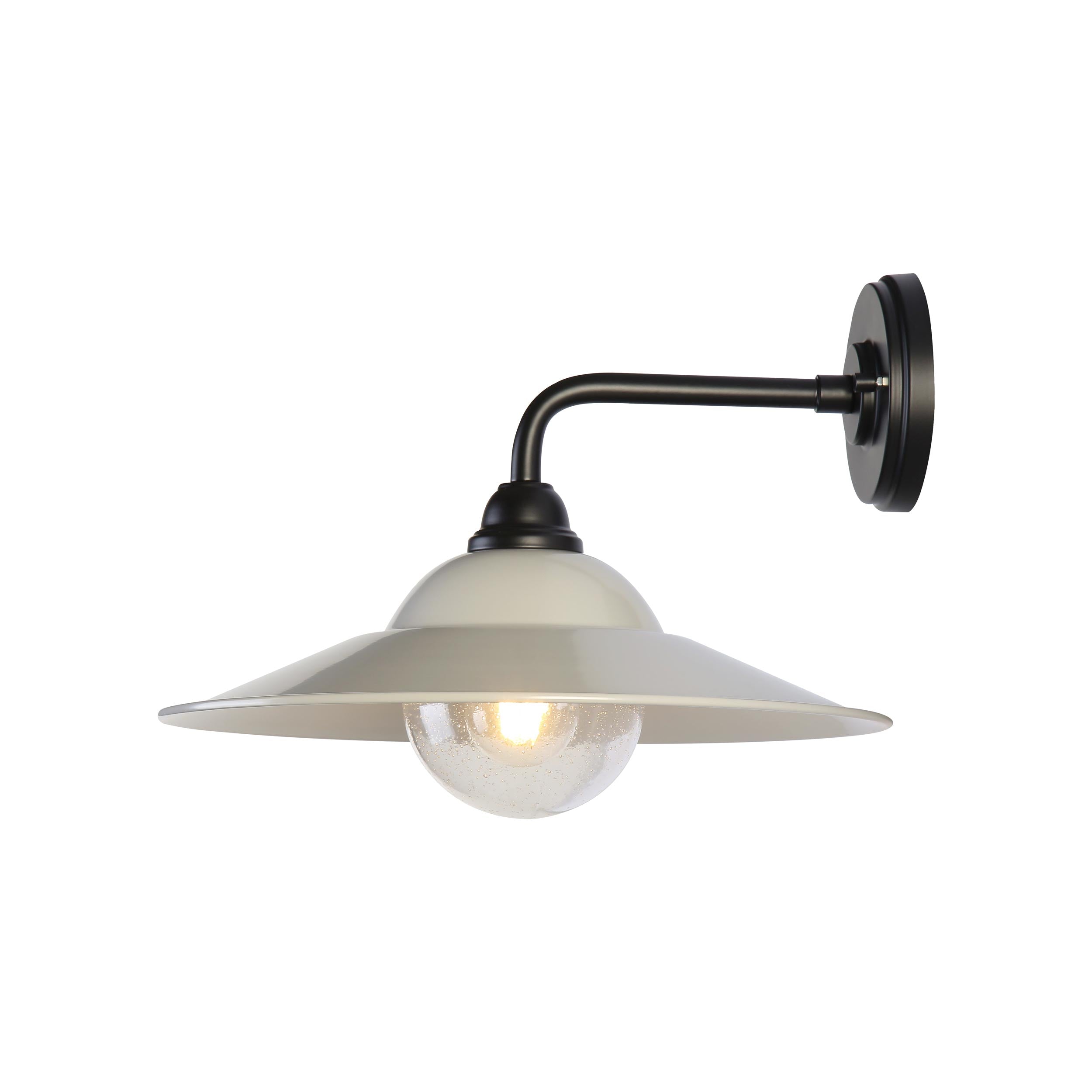 Yep by Golden Lighting Croma 1-light Wall Sconce in Warm Gray shade and Seeded Glass Ball - - Golden Lighting