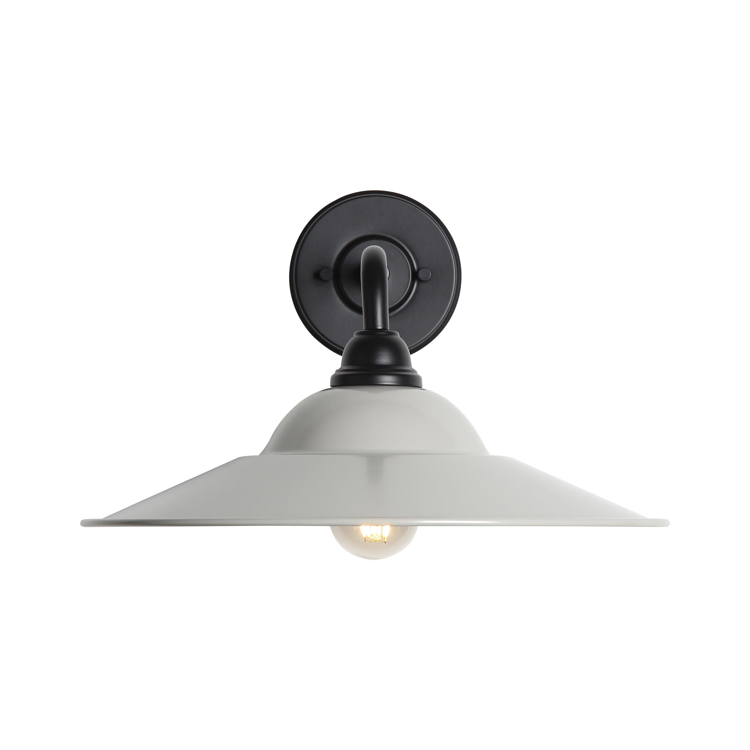 Croma 15" Wall Sconce - Outdoor in Matte Black with Matte Gray Shade - - Golden Lighting