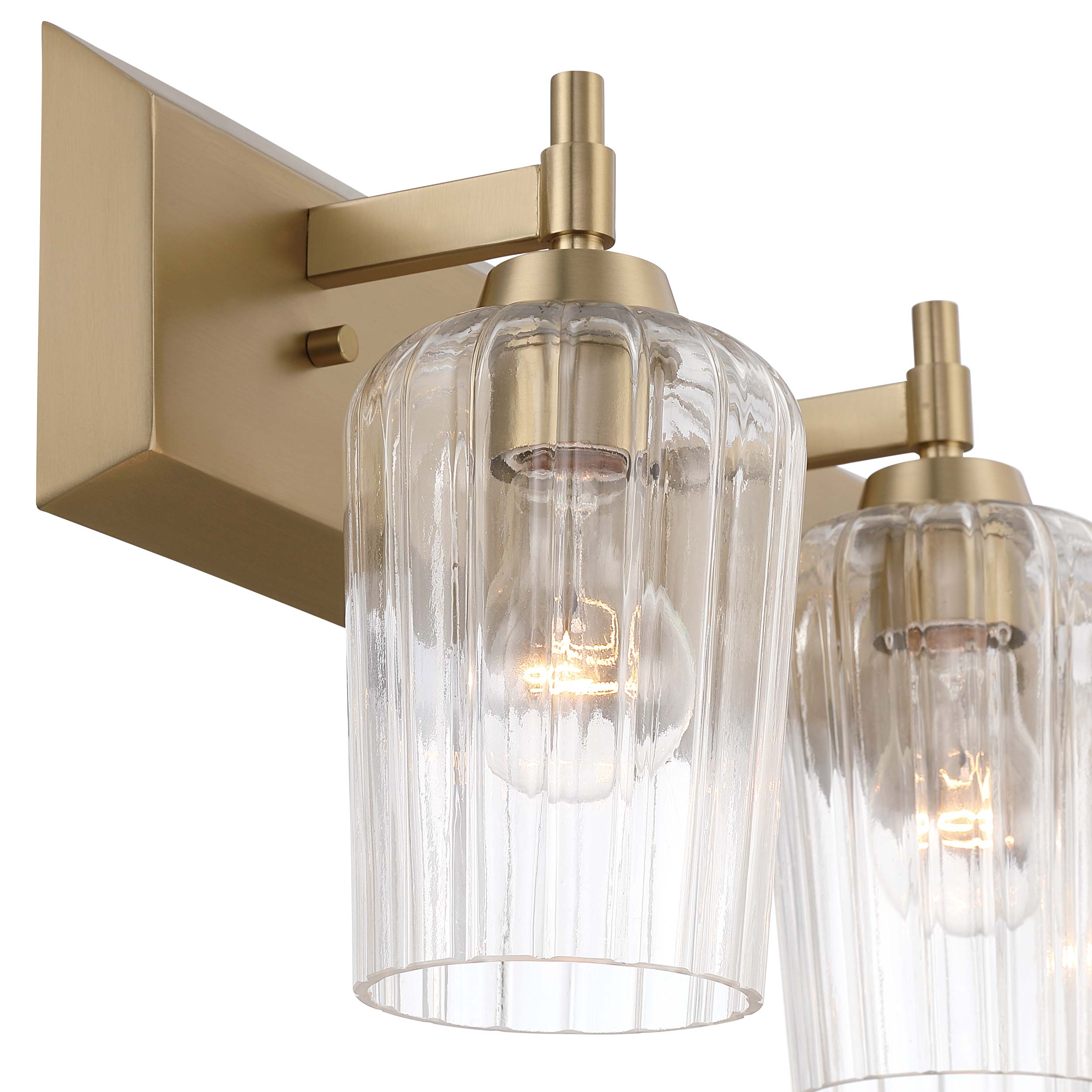 Brilia 3-light Vanity in Brushed Champagne Brass with Fluted Glass - - Golden Lighting