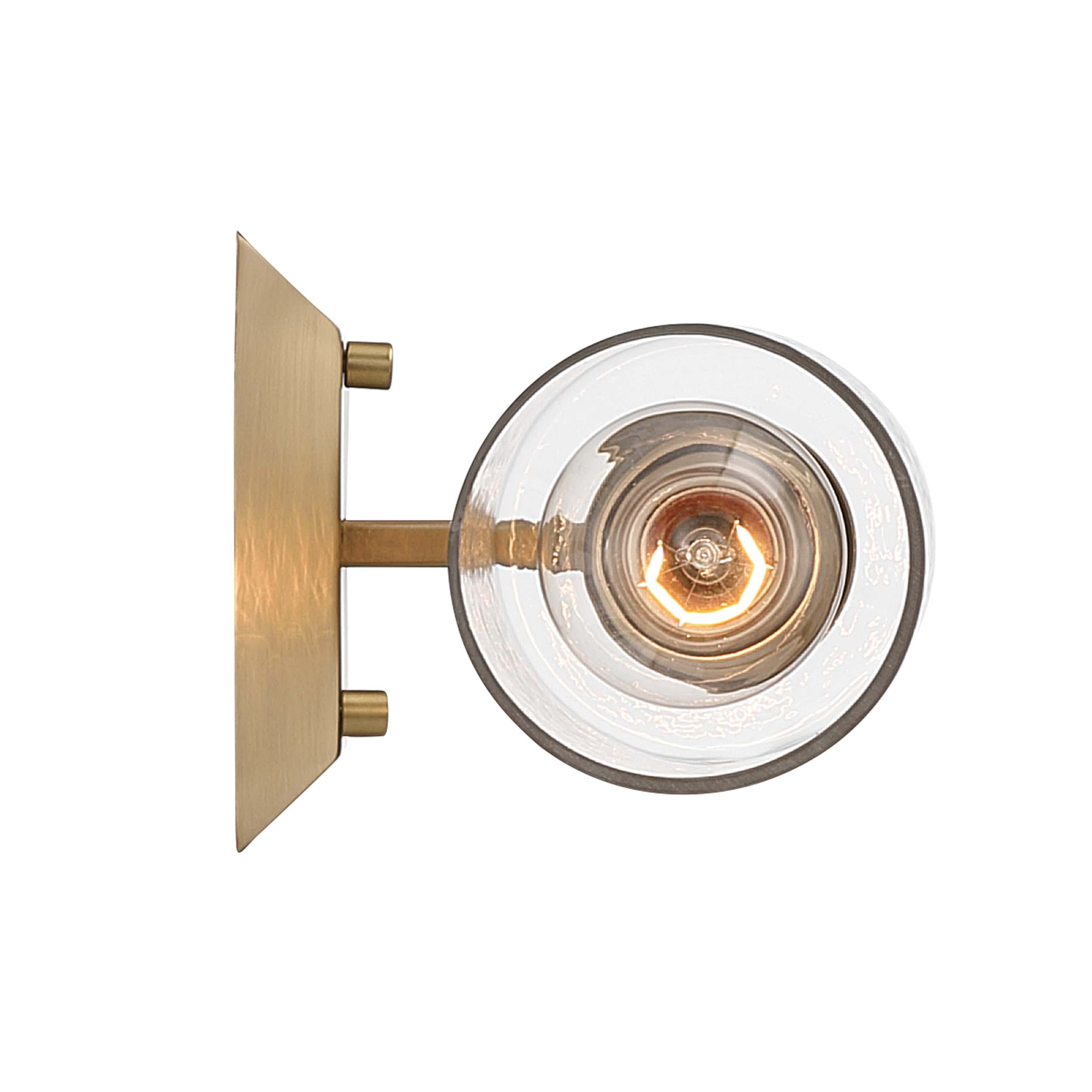 Brilia 1-light Wall Sconce Vanity in Brushed Champagne Brass with Hammered Water Glass - - Golden Lighting