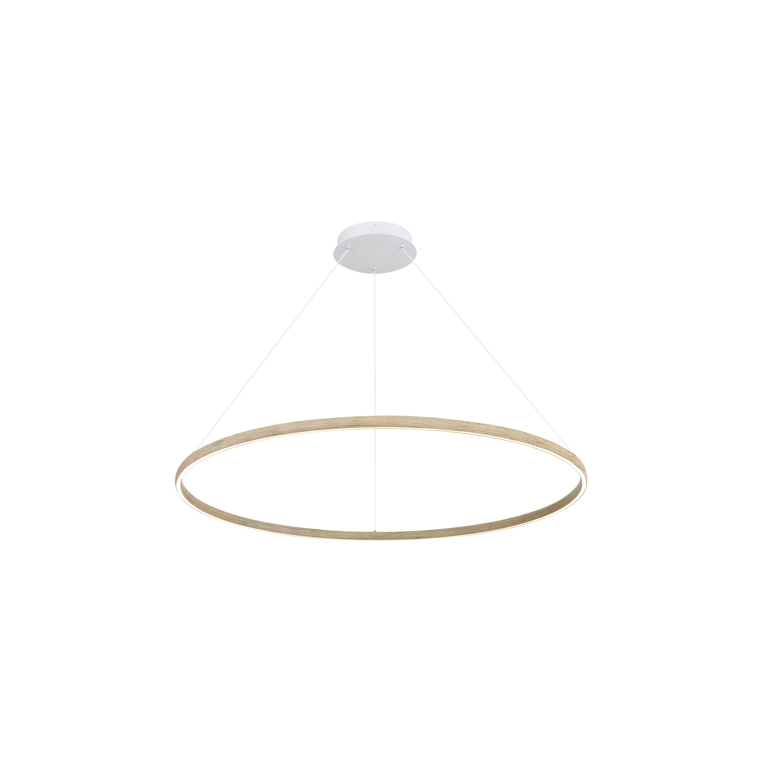 Veritas 35" LED Ring Chandelier in Walnut - Default Title - Golden Lighting