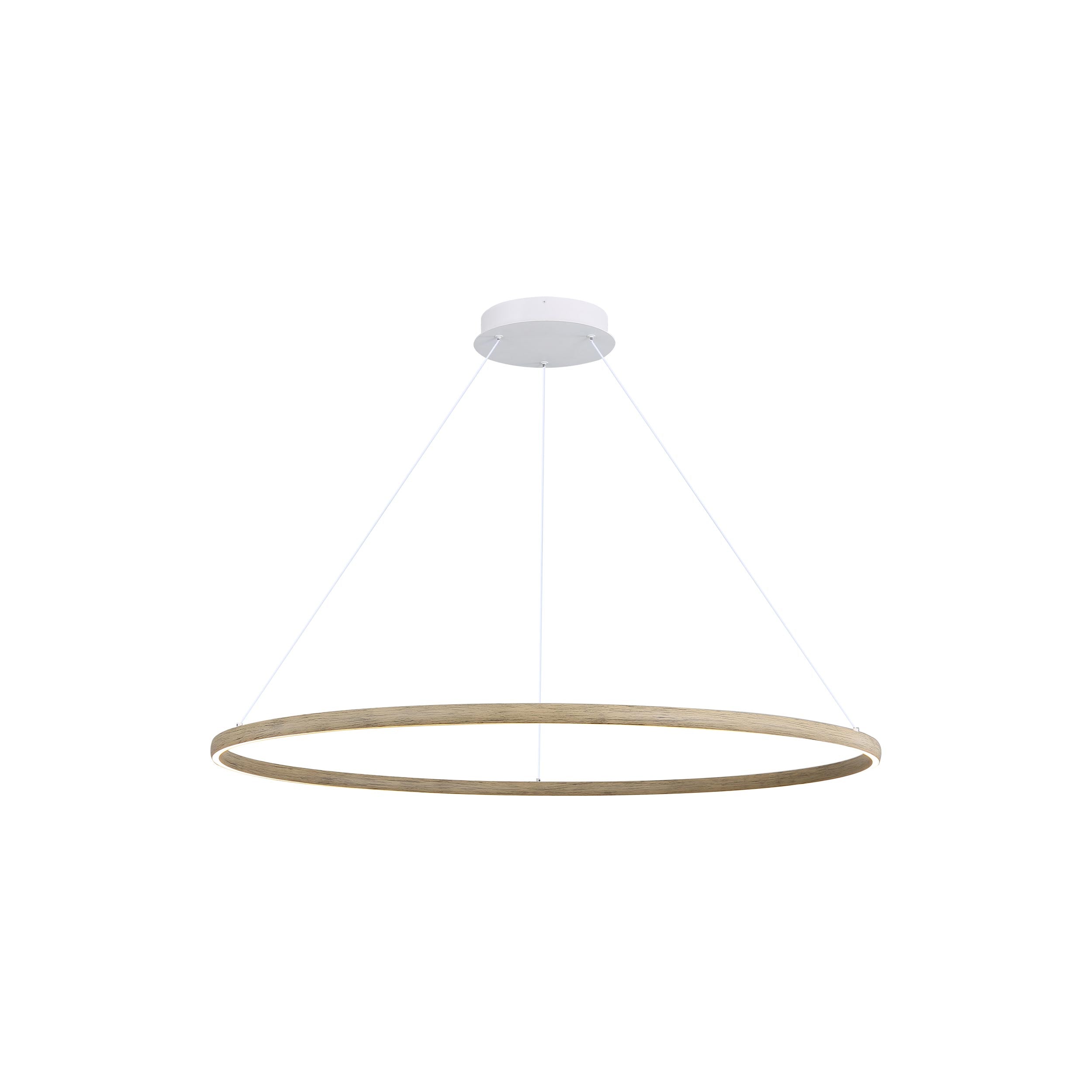 Veritas 47" LED Ring Chandelier in Walnut - Default Title - Golden Lighting