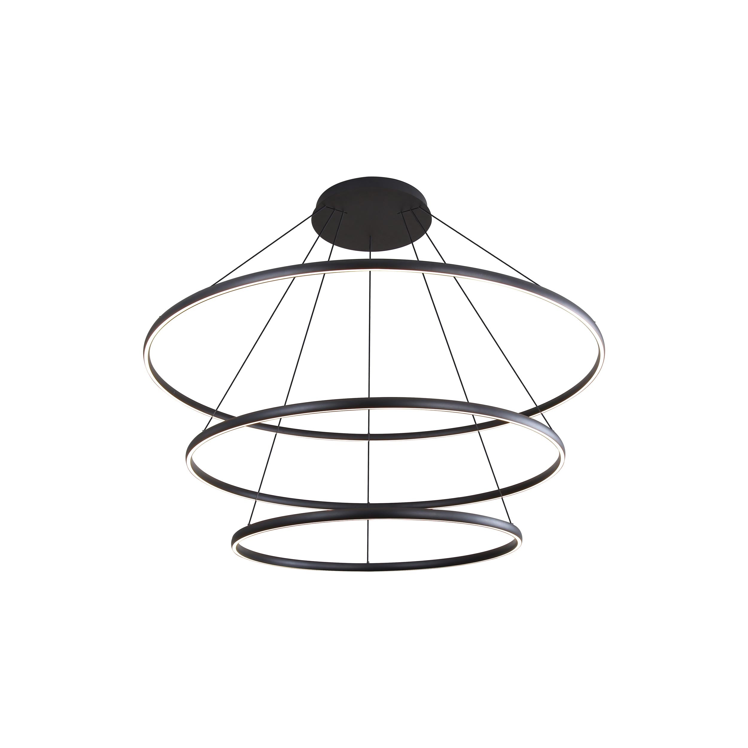 Veritas 59" 3-tier Bi-directional LED Chandelier in Sand Black - - Golden Lighting