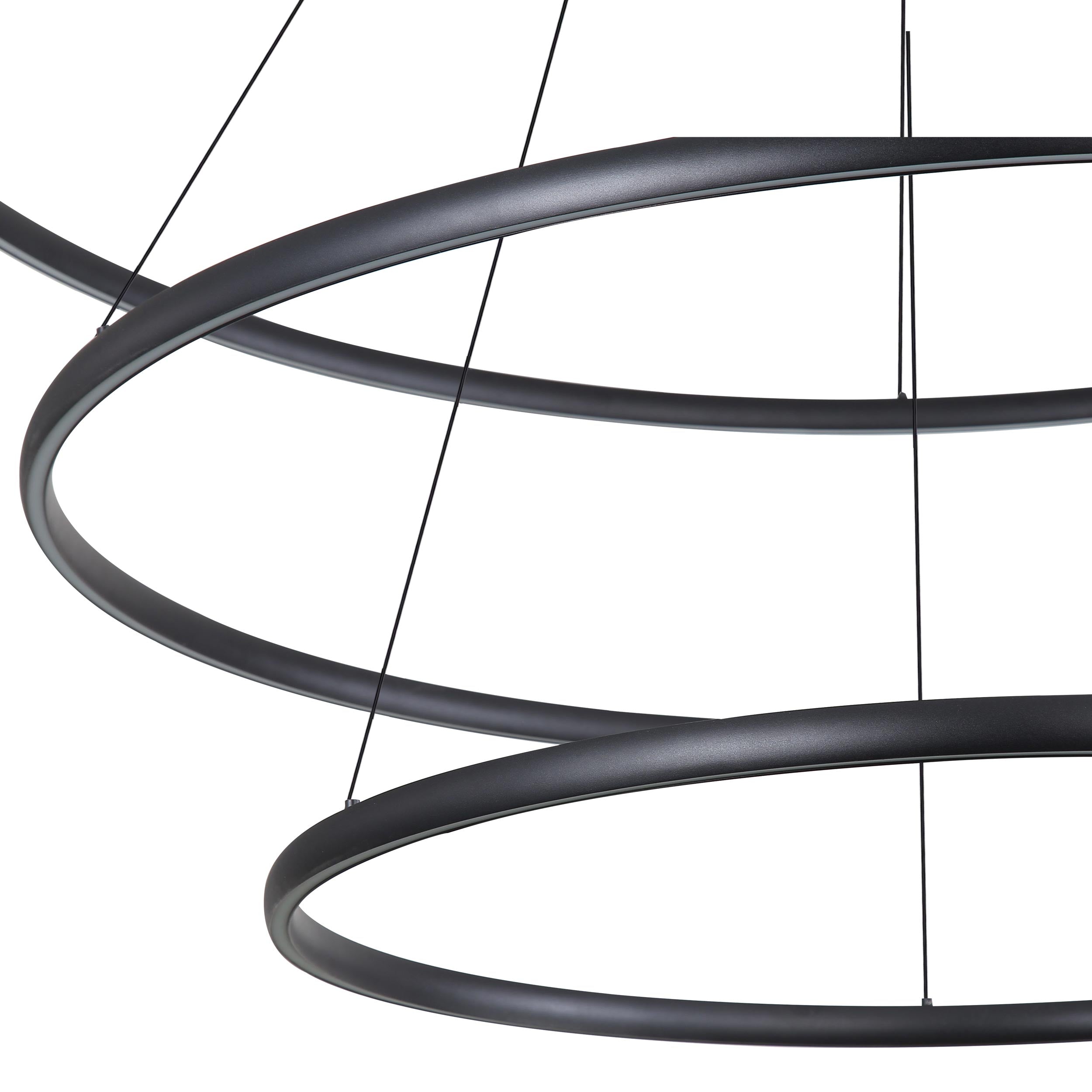 Veritas 59" 3-tier Bi-directional LED Chandelier in Sand Black - - Golden Lighting