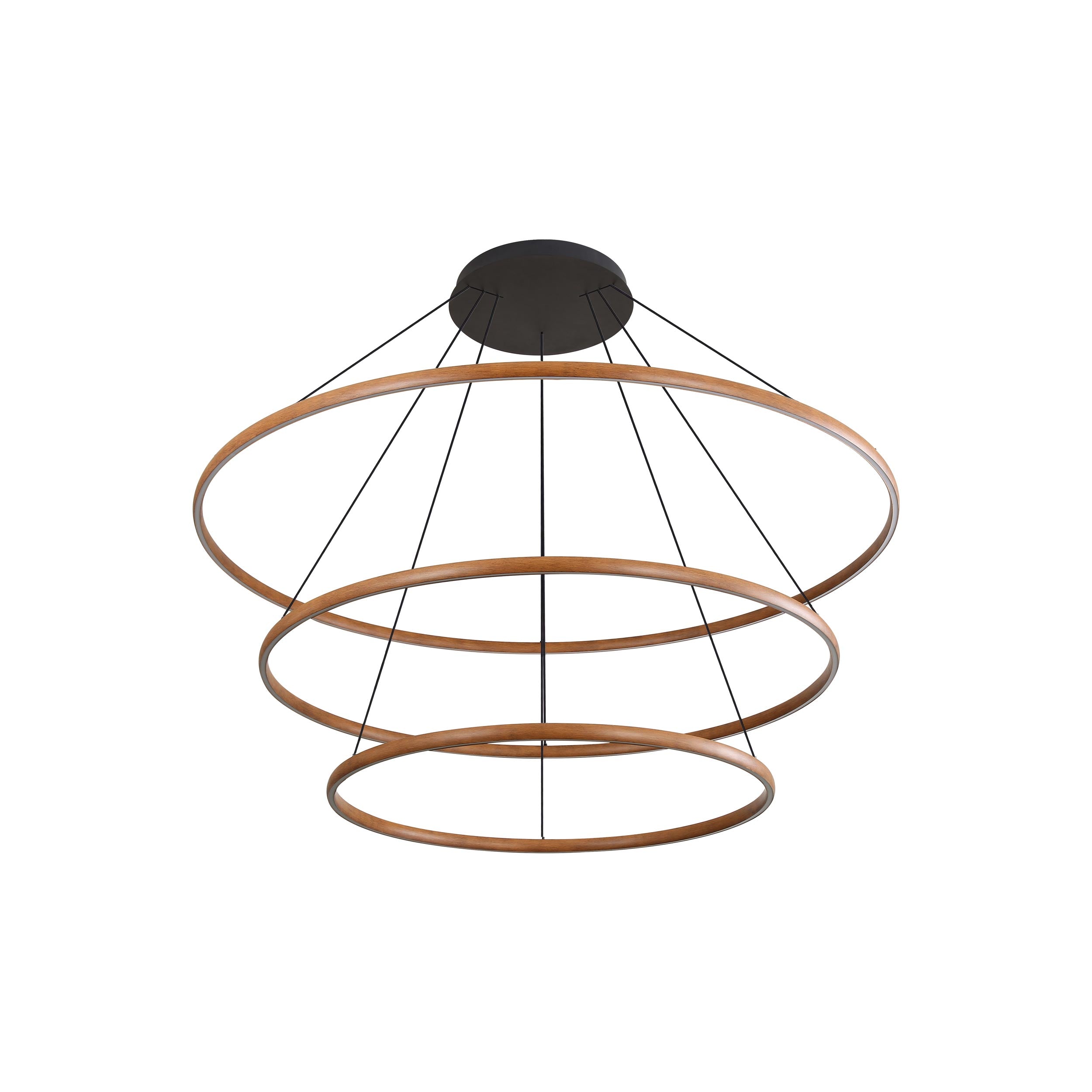 Veritas 59" 3-tier Bi-directional LED Chandelier in Walnut - - Golden Lighting