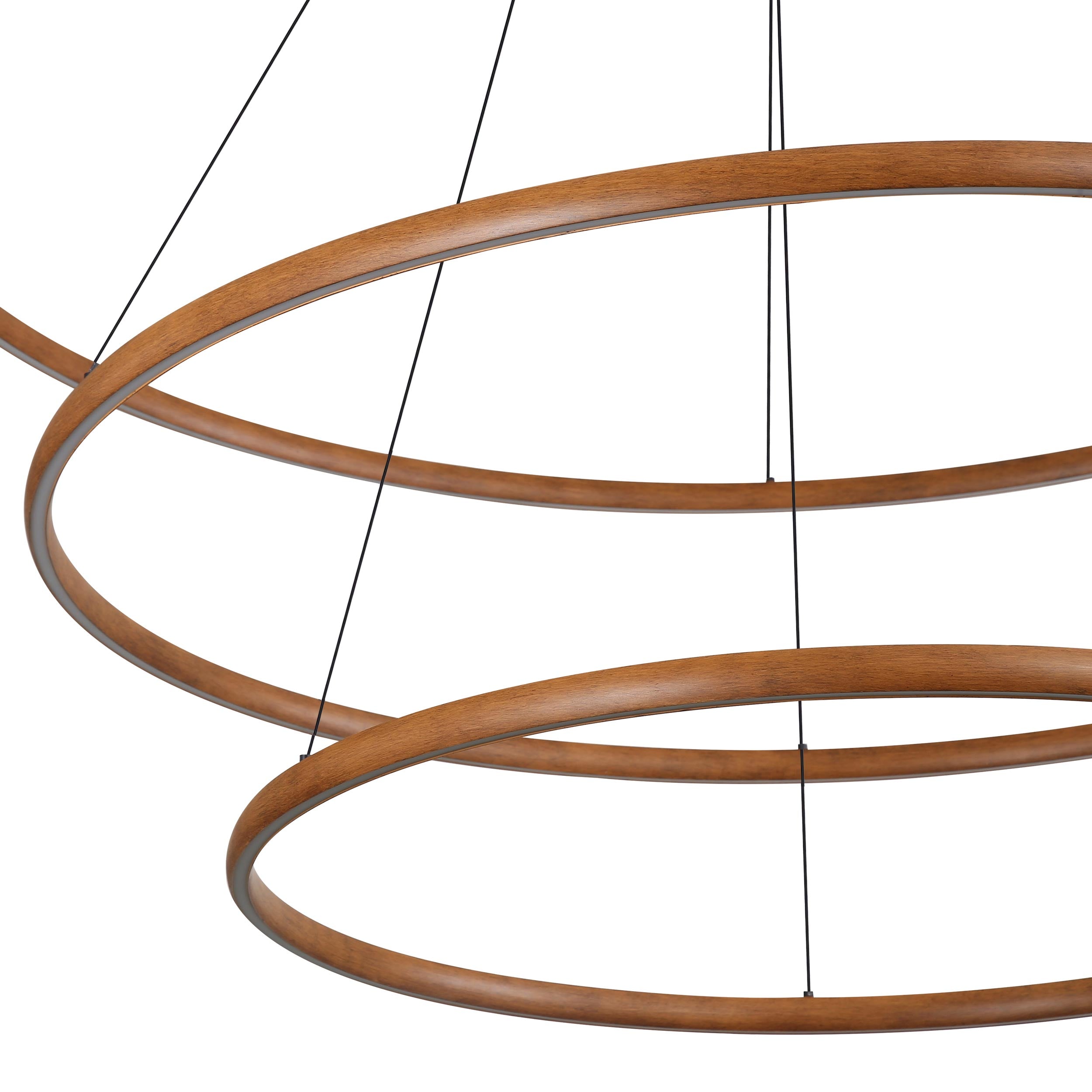 Veritas 59" 3-tier Bi-directional LED Chandelier in Walnut - - Golden Lighting