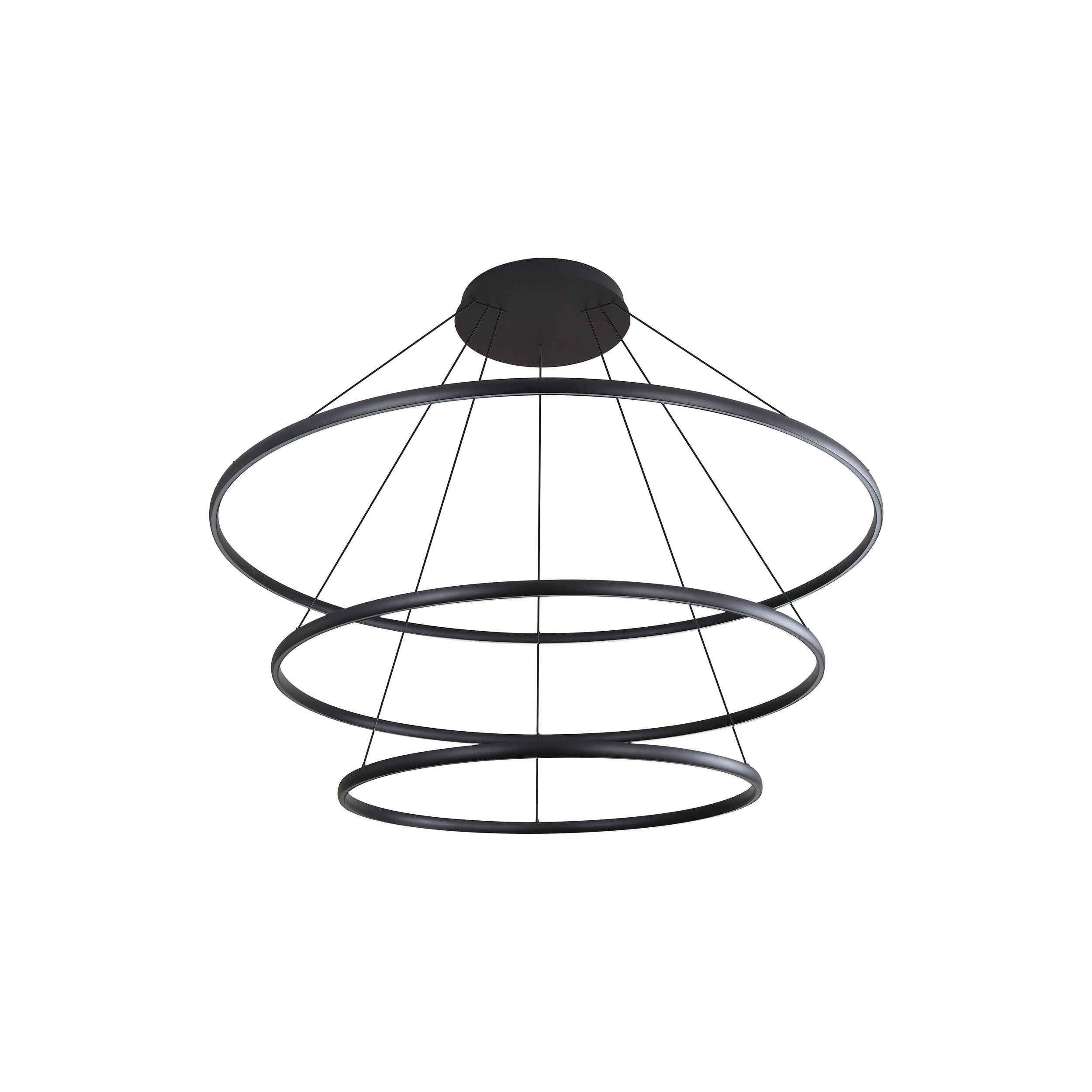 Golden Lighting Veritas Integrated LED 59in 3-tier Chandelier in Sand Black