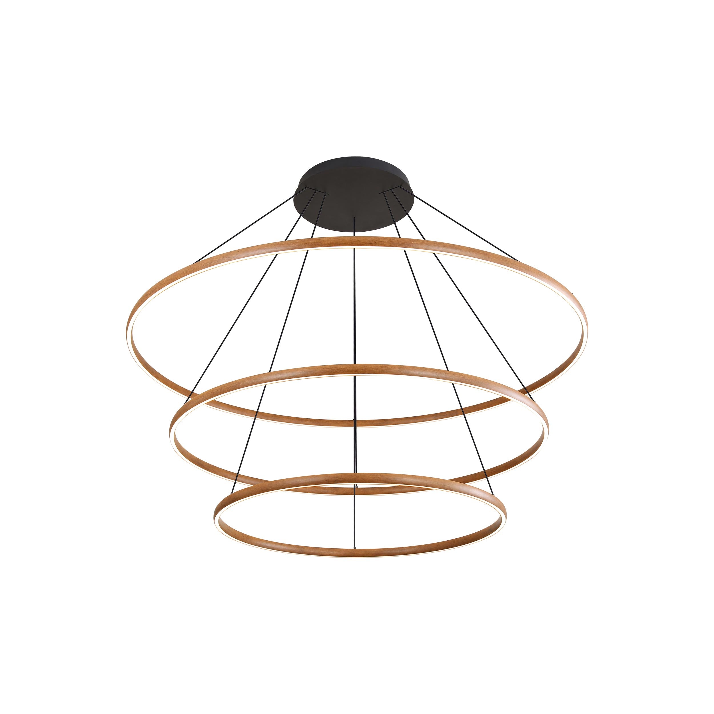 Golden Lighting Veritas Integrated LED 59in 3-tier Chandelier in Walnut