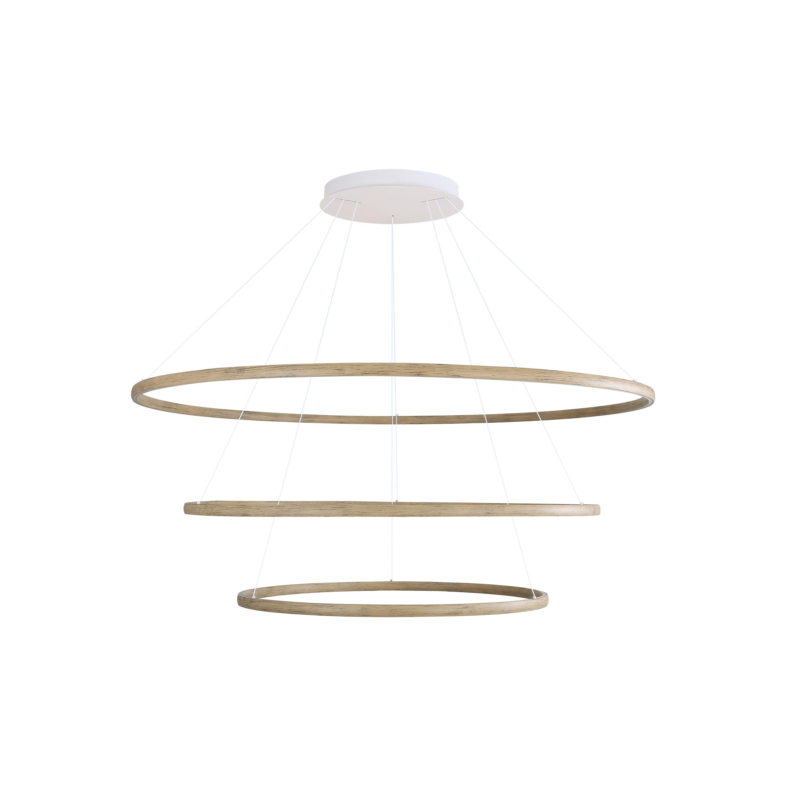 Veritas 3 Tier - 59" LED Ring Chandelier in Walnut - - Golden Lighting