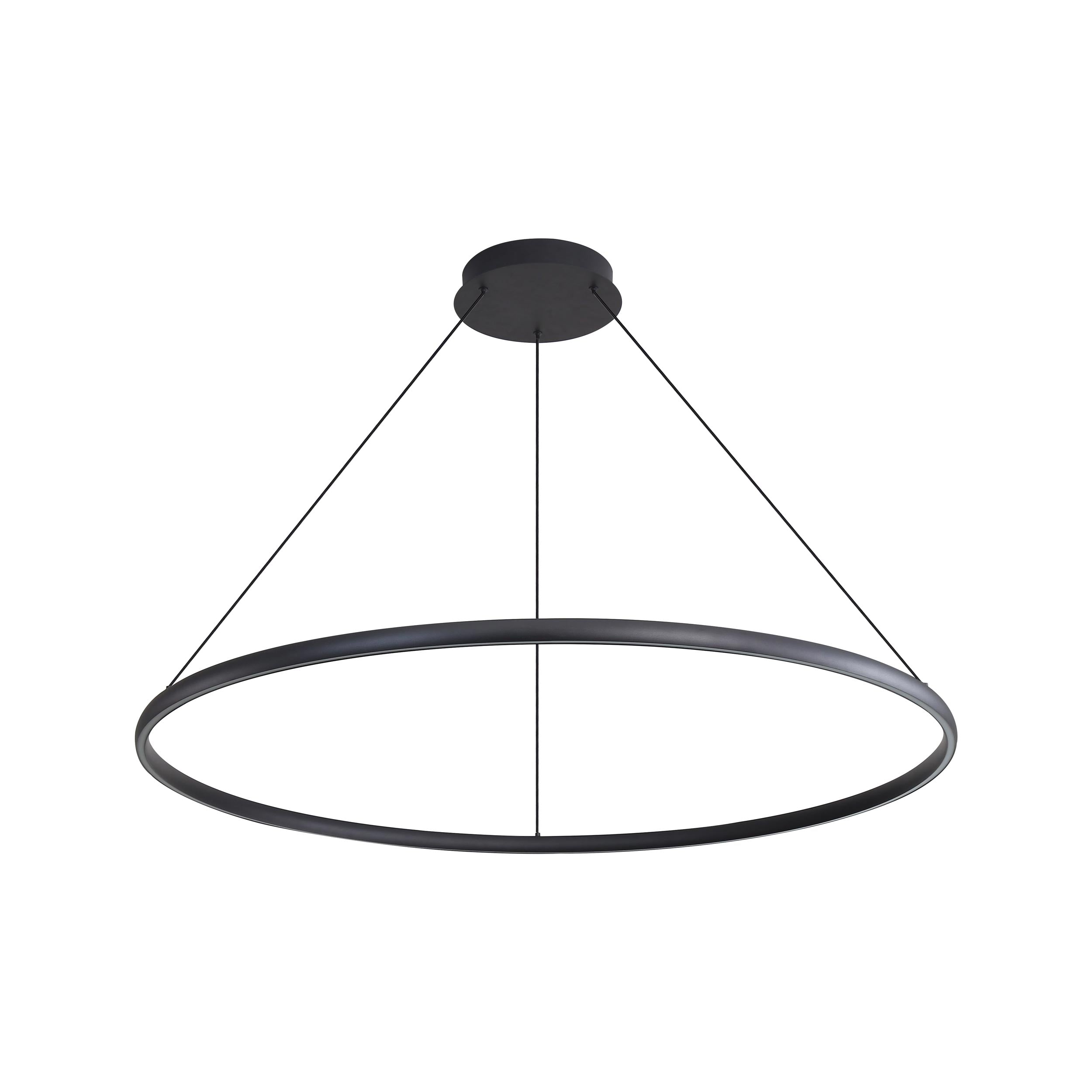 Veritas 59" LED Ring Chandelier in Sand Black - Default Title - Golden Lighting