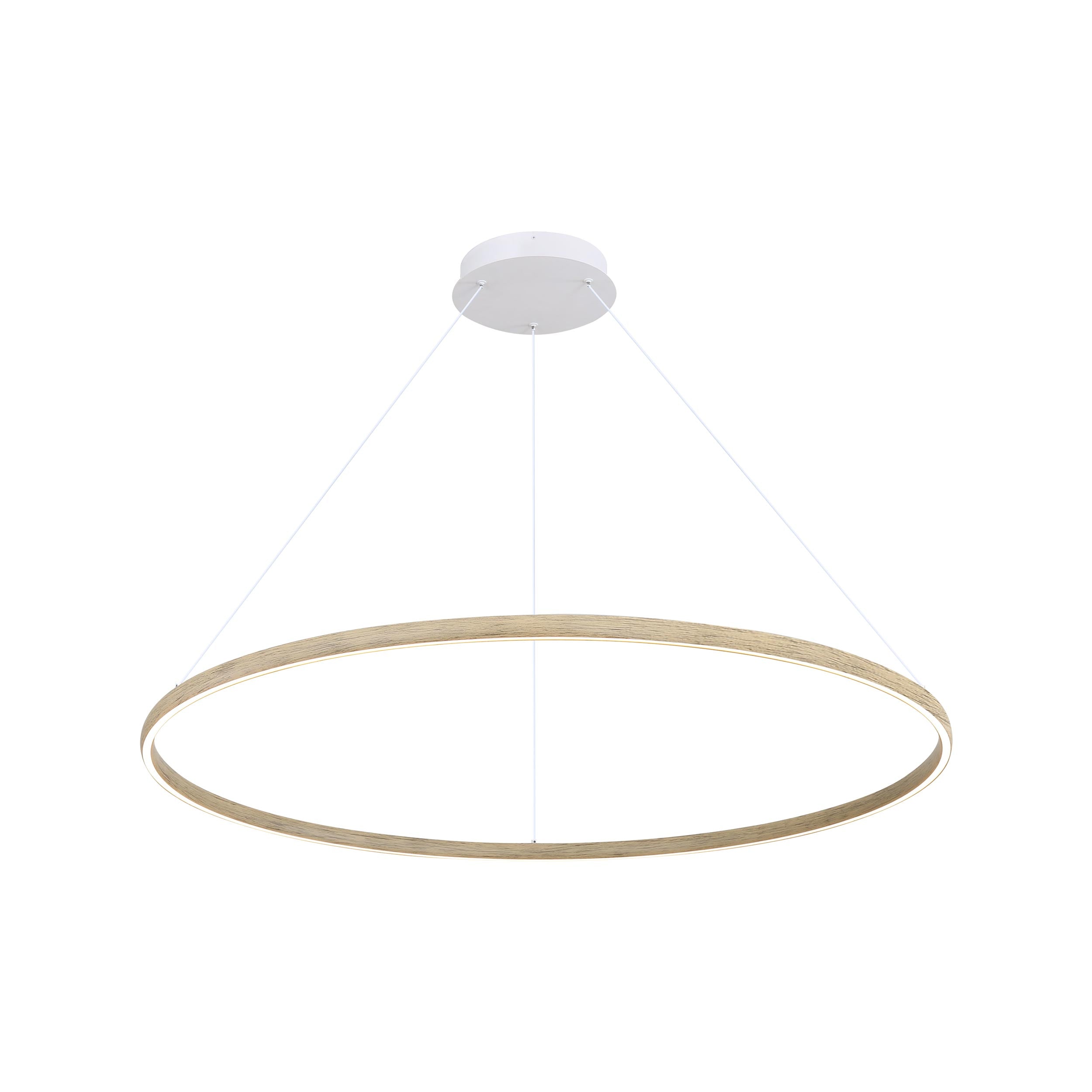 Veritas 59" LED Ring Chandelier in Walnut - Default Title - Golden Lighting