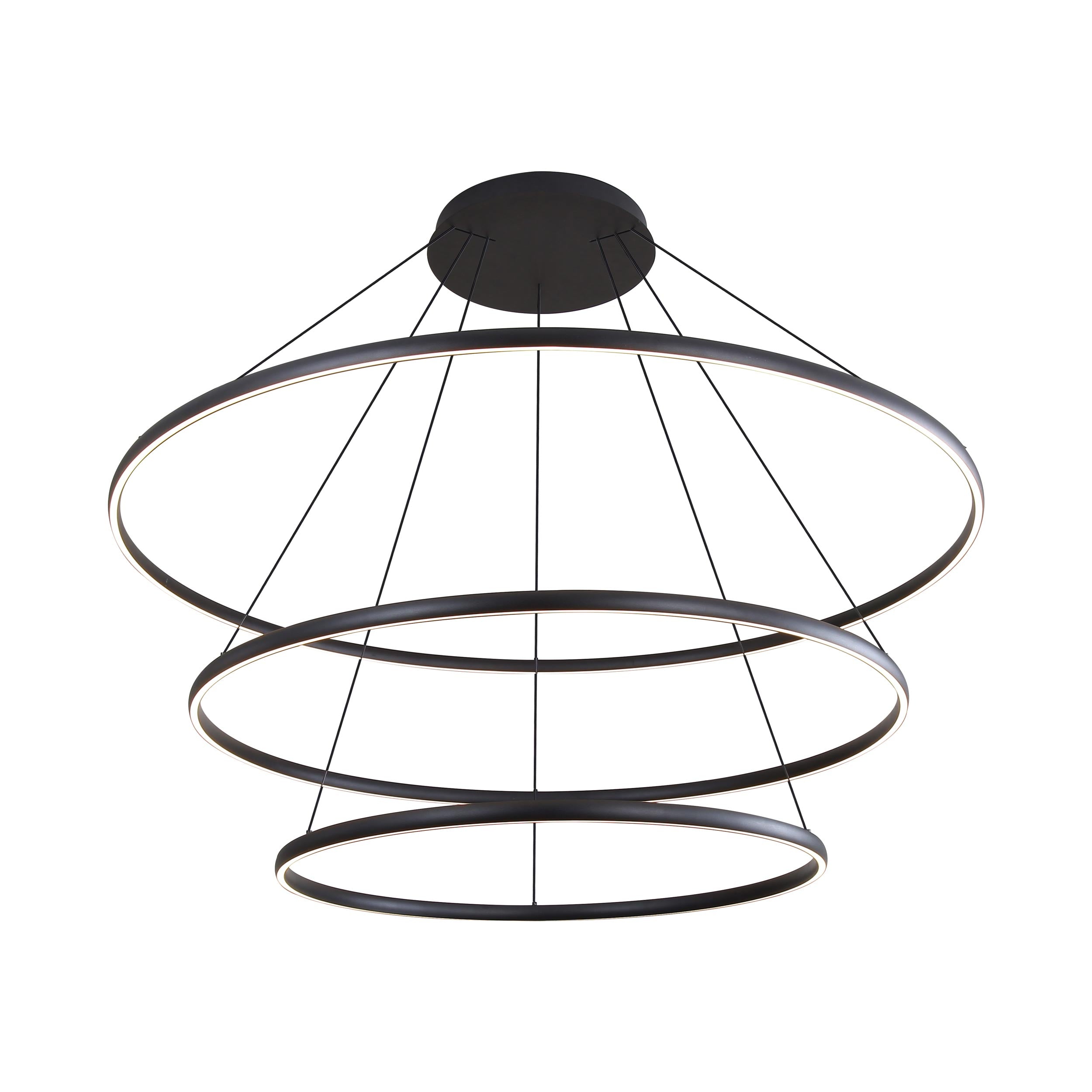 Veritas 71" 3-tier Bi-directional LED Chandelier in Sand Black - - Golden Lighting