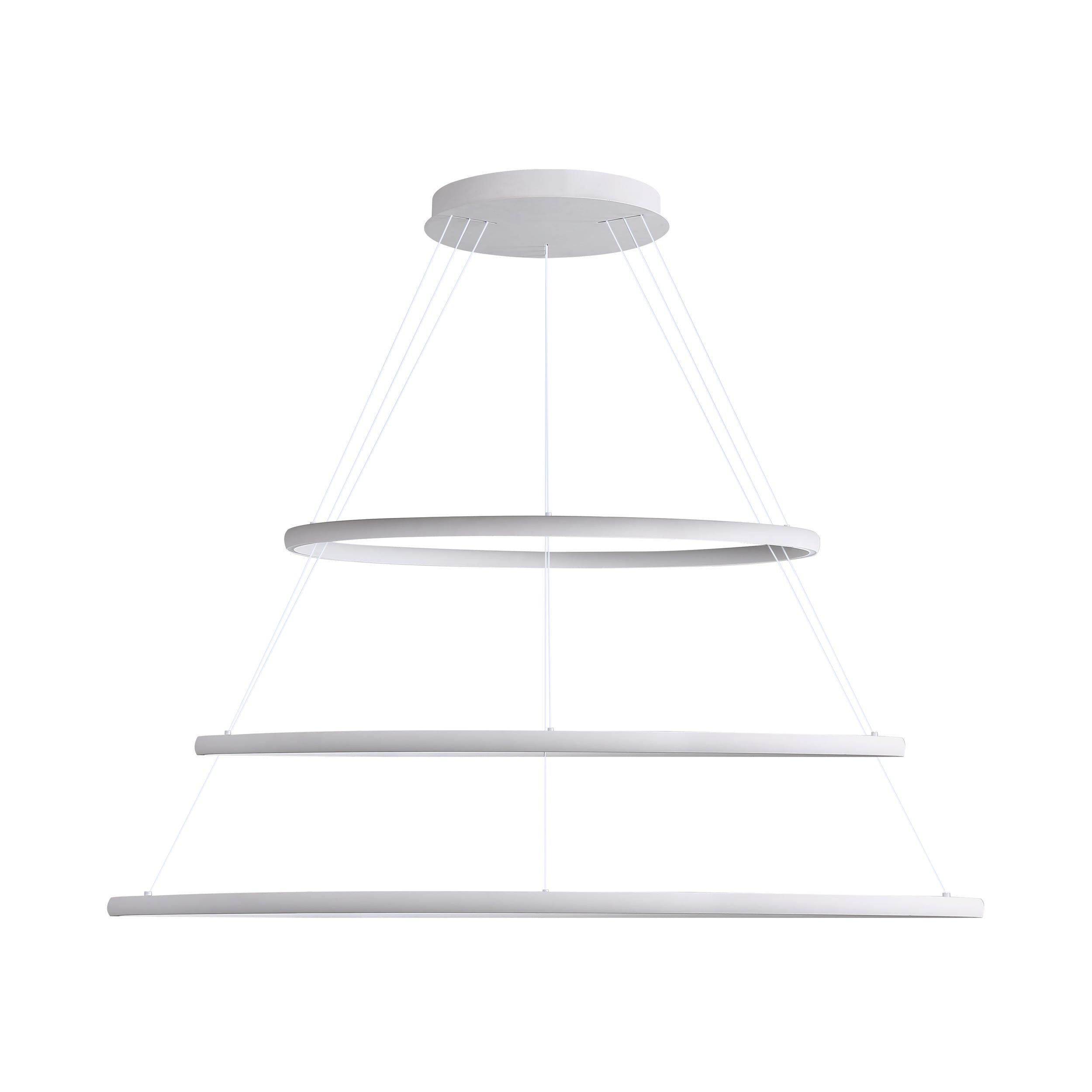 Veritas 71" 3-tier Bi-directional LED Chandelier in Sand White - - Golden Lighting
