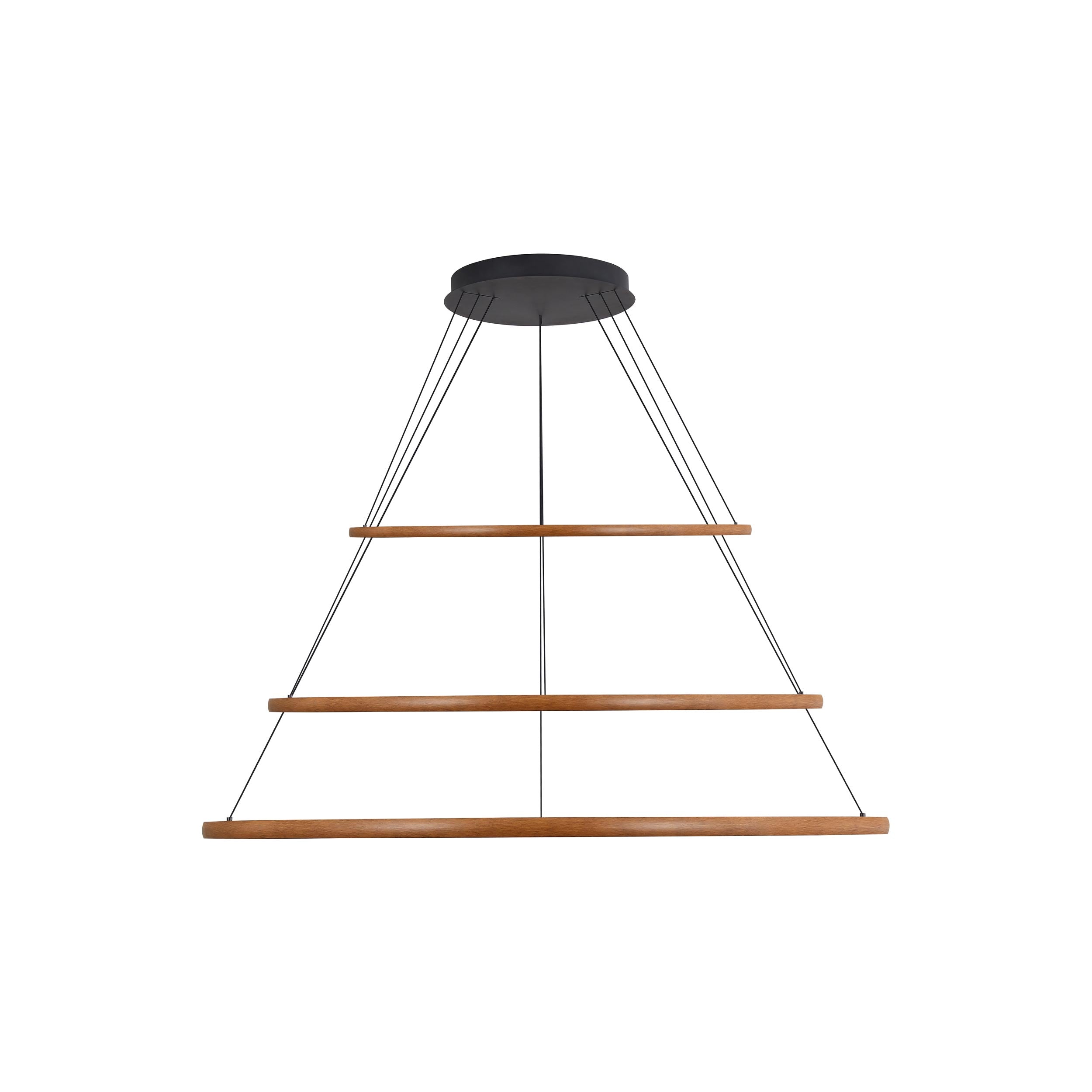 Veritas 71" 3-tier Bi-directional LED Chandelier in Walnut - - Golden Lighting