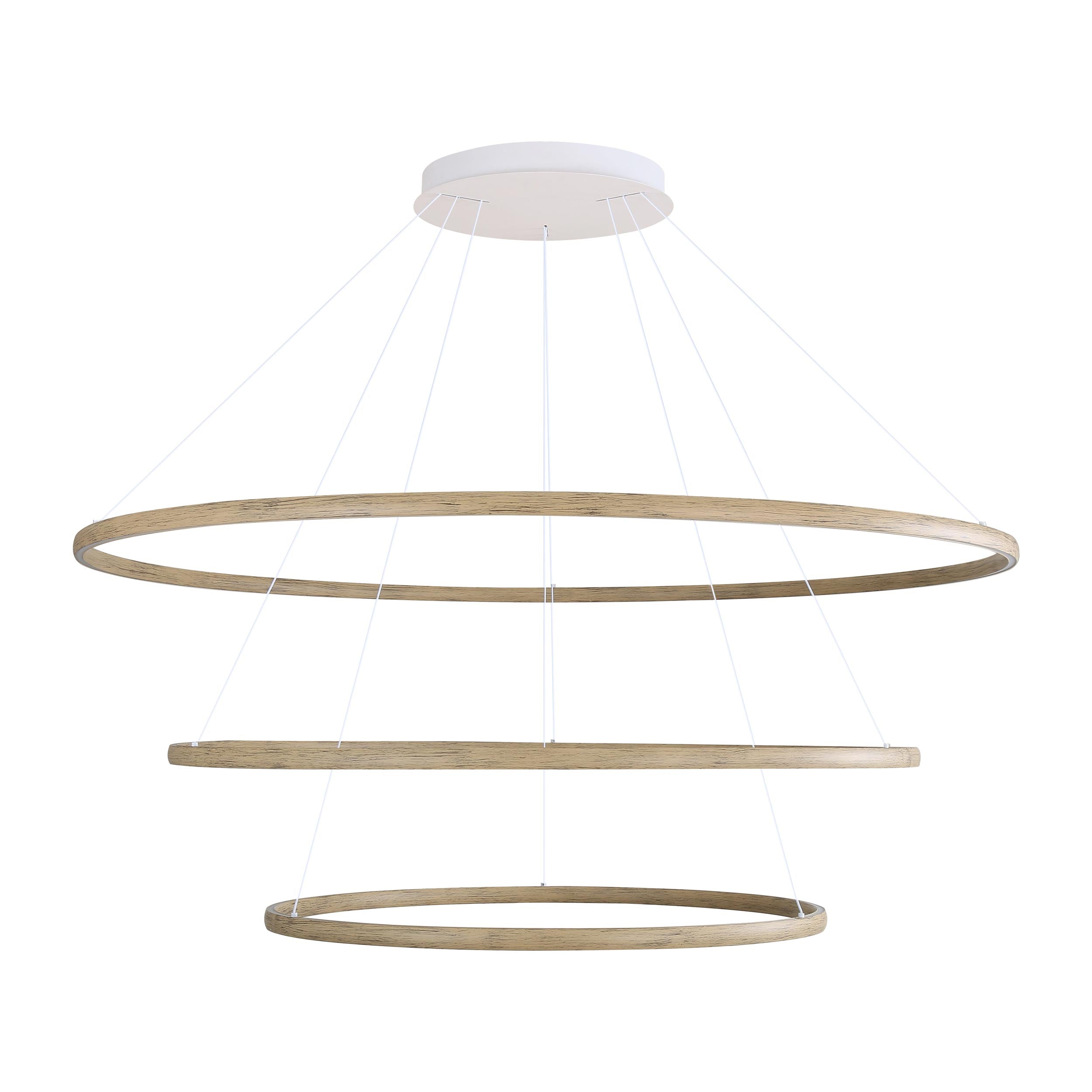 Veritas 3 Tier - 71" LED Ring Chandelier in Walnut - - Golden Lighting
