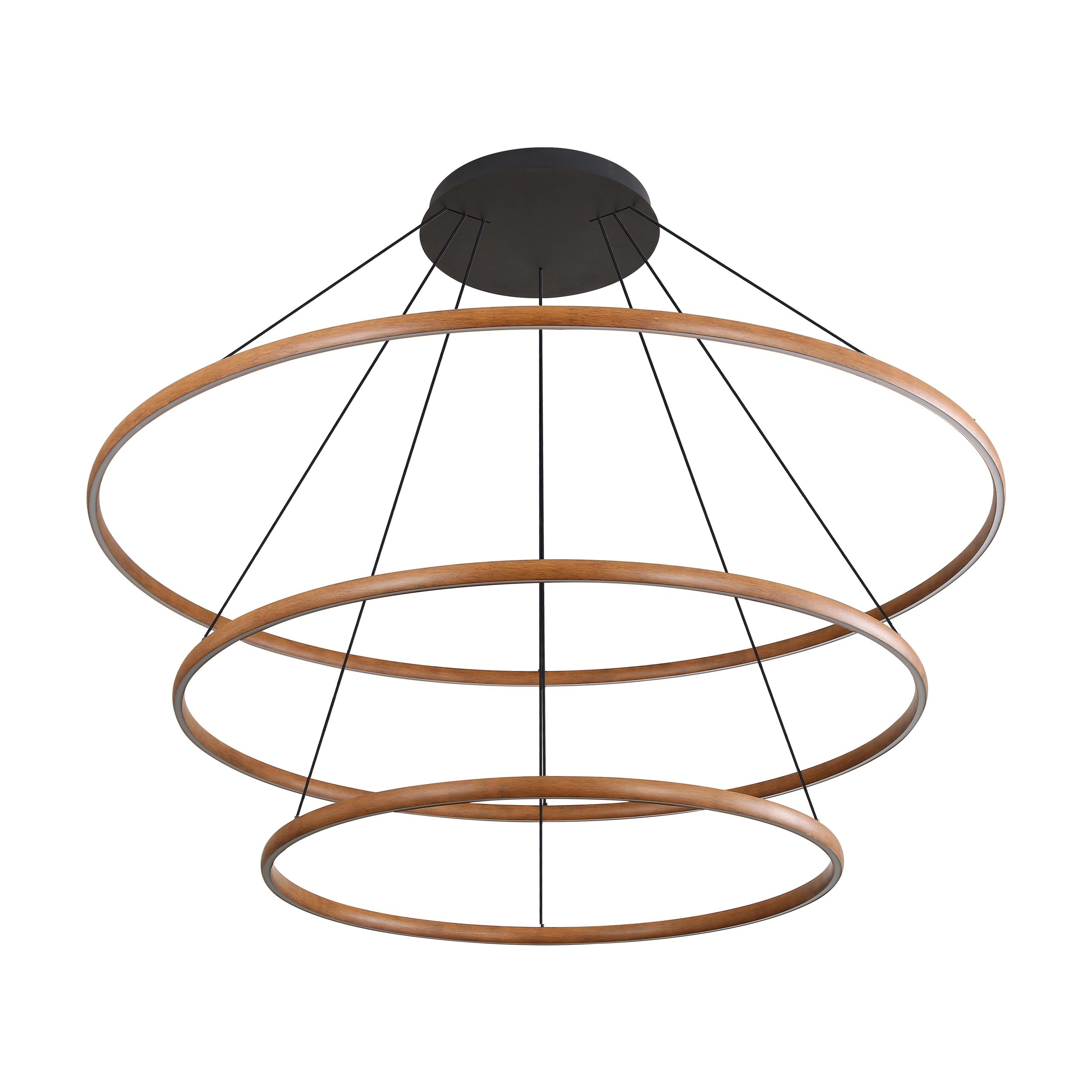 Golden Lighting Veritas Integrated LED 71in 3-tier Chandelier in Walnut