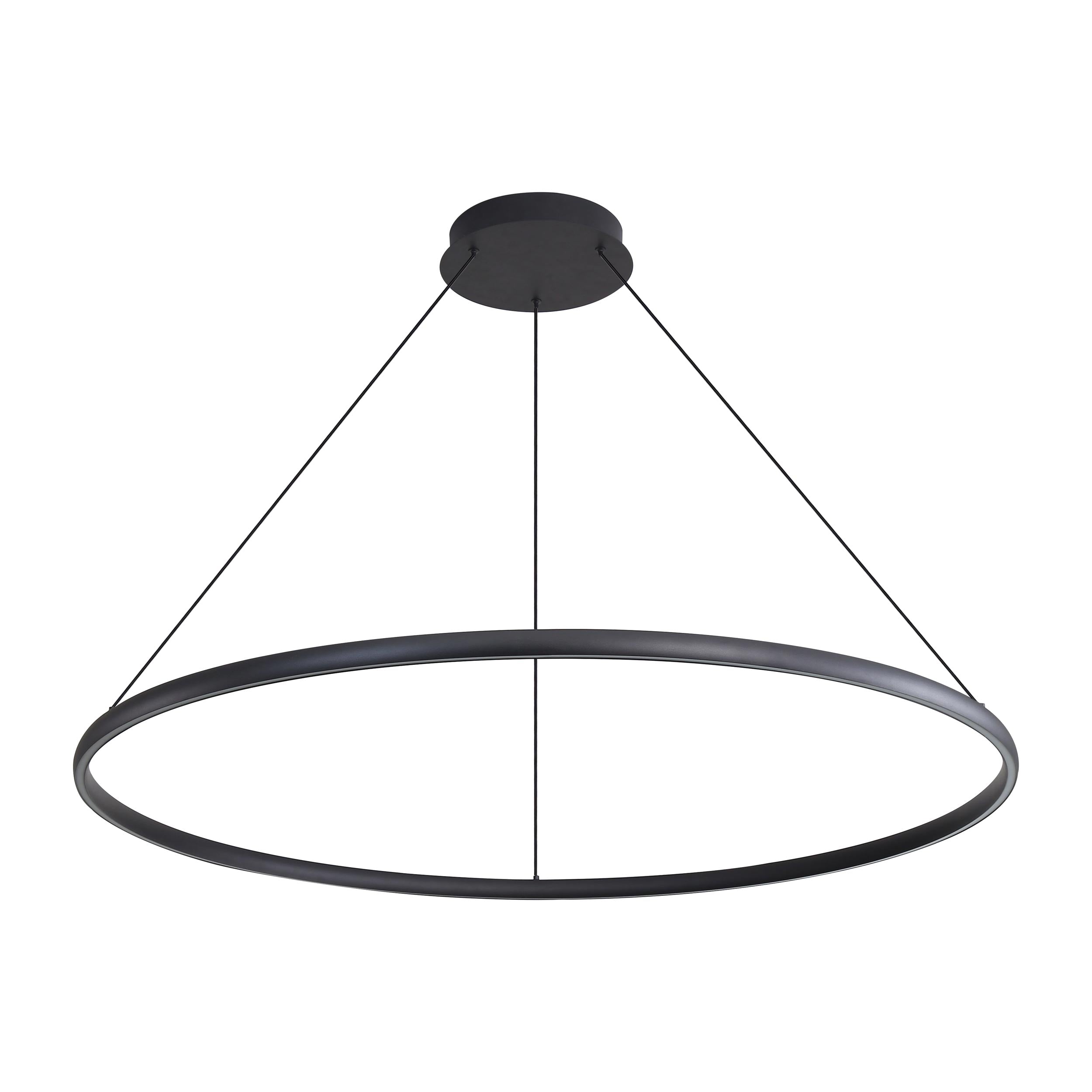 Veritas 71" LED Ring Chandelier in Sand Black - Default Title - Golden Lighting