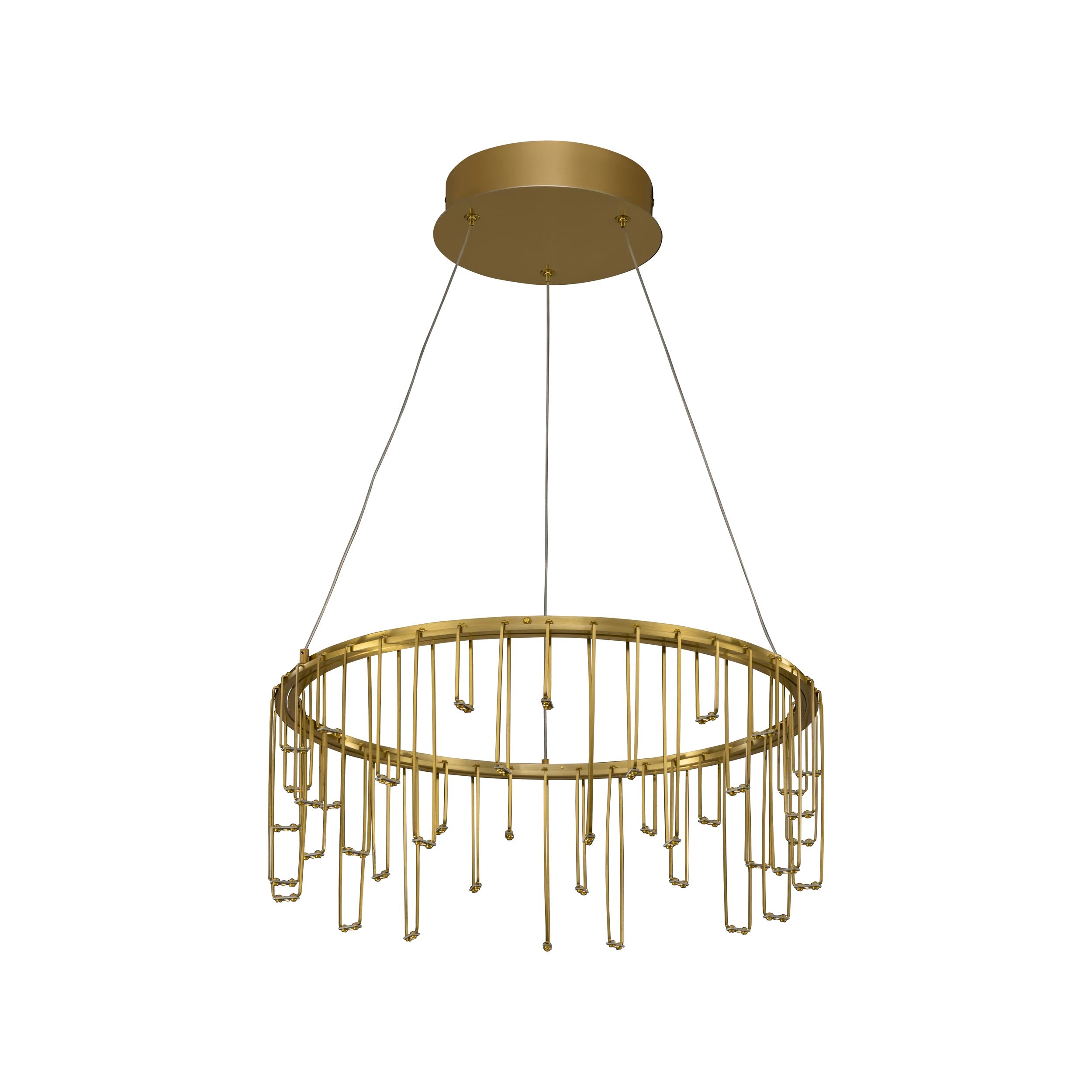 Lucerna 18" LED Chandelier in Stainless Steel Gold - - Golden Lighting