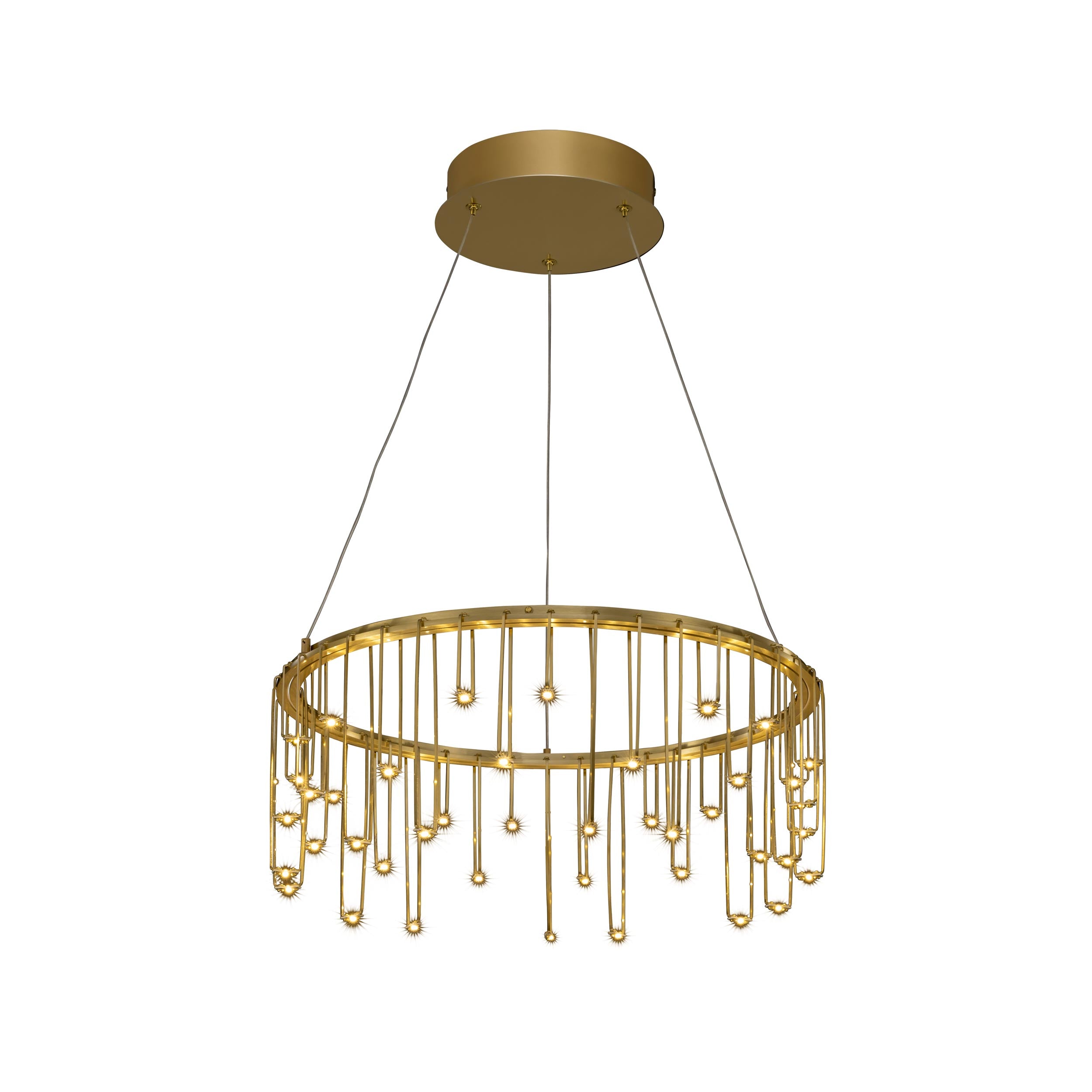 Golden Lighting Lucerna Integrated LED 14in Chandelier in Stainless Steel Gold - - Golden Lighting