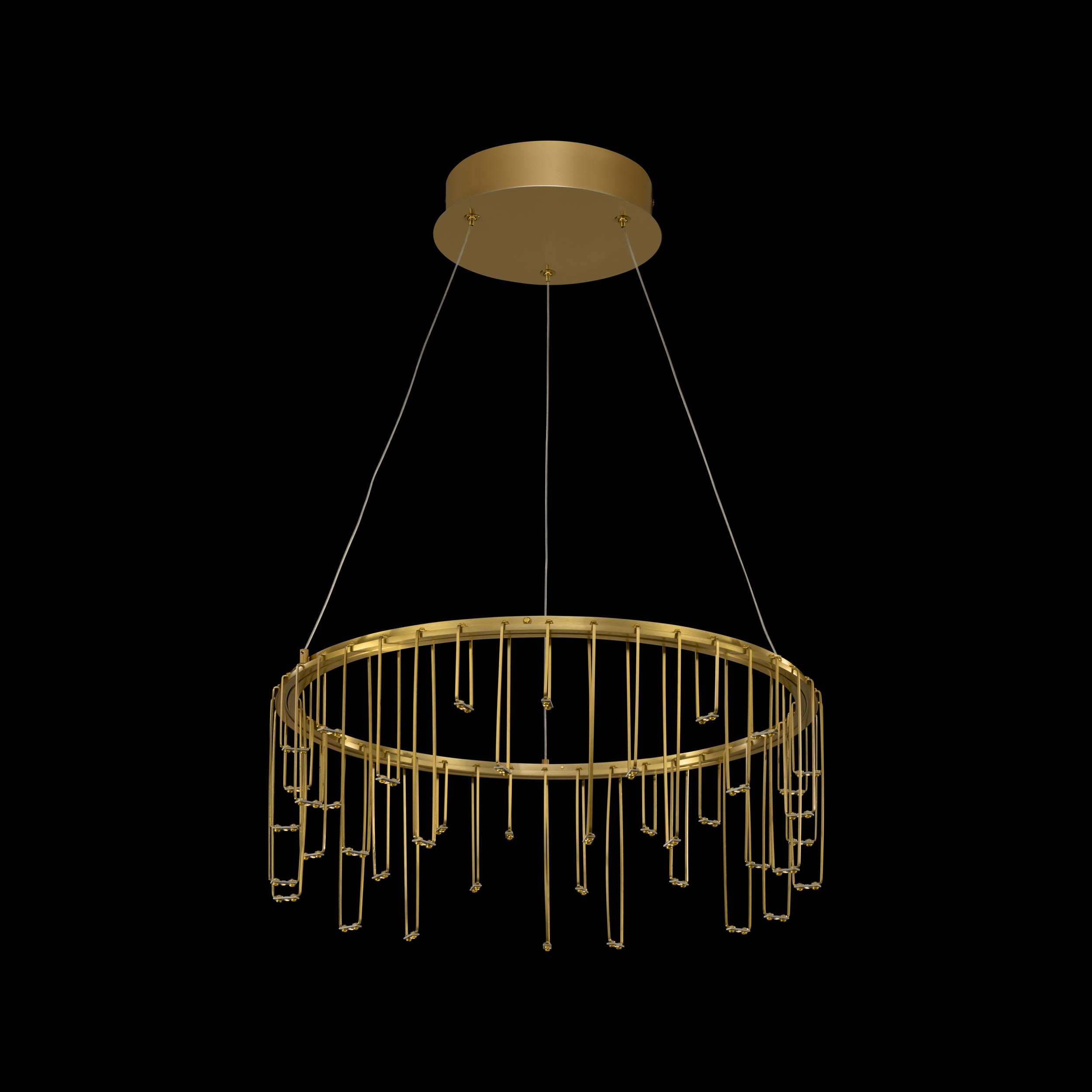 Golden Lighting Lucerna Integrated LED 14in Chandelier in Stainless Steel Gold