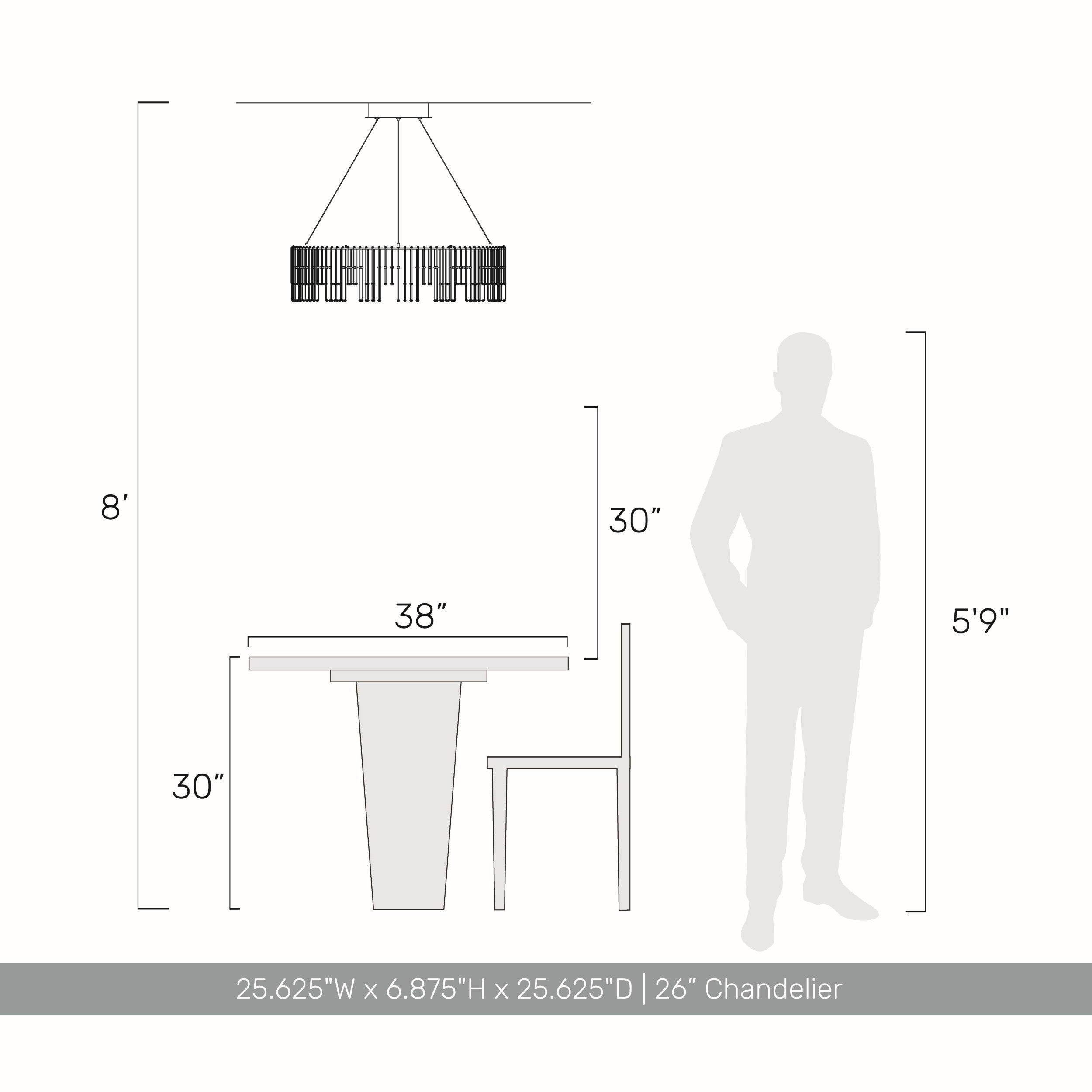 Golden Lighting Lucerna Integrated LED 26in Chandelier in Stainless Steel Gold - - Golden Lighting