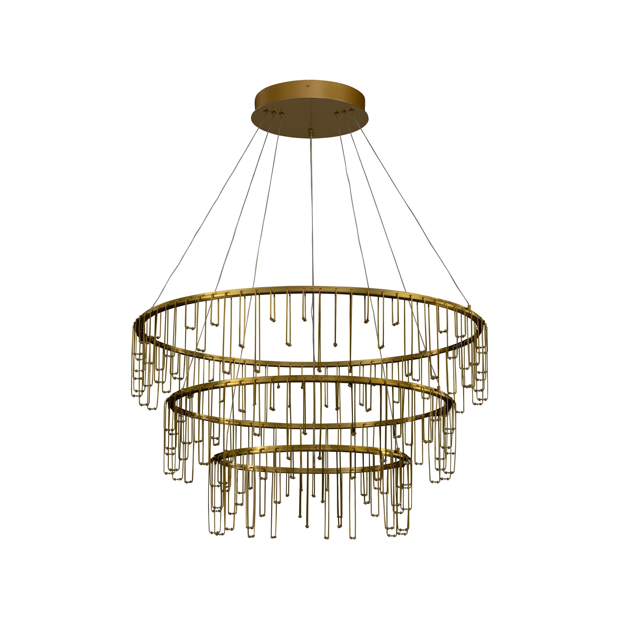 Lucerna 3 Tier - LED Chandelier in Stainless Steel Gold - - Golden Lighting