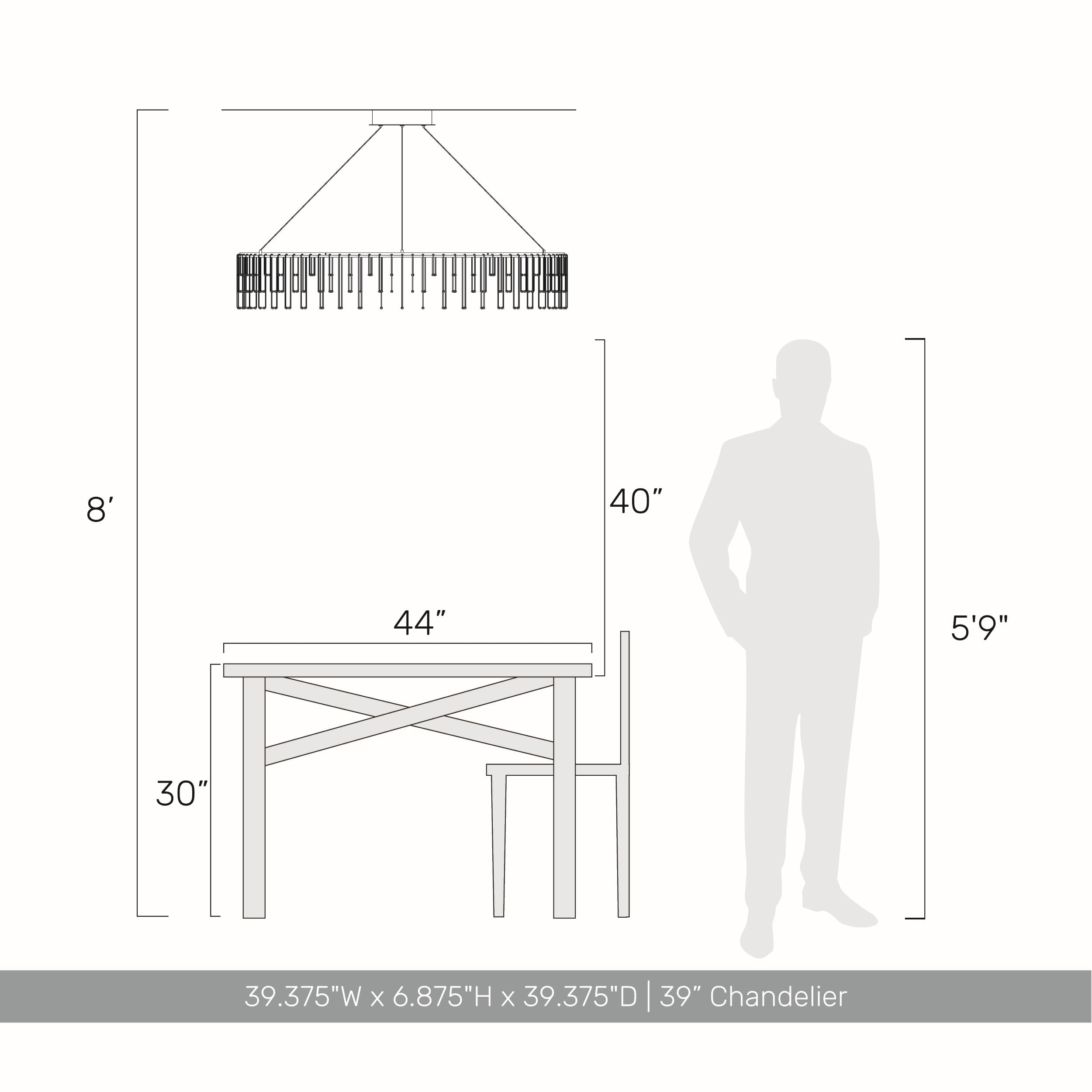 Golden Lighting Lucerna Integrated LED 39in Chandelier in Stainless Steel Gold - - Golden Lighting