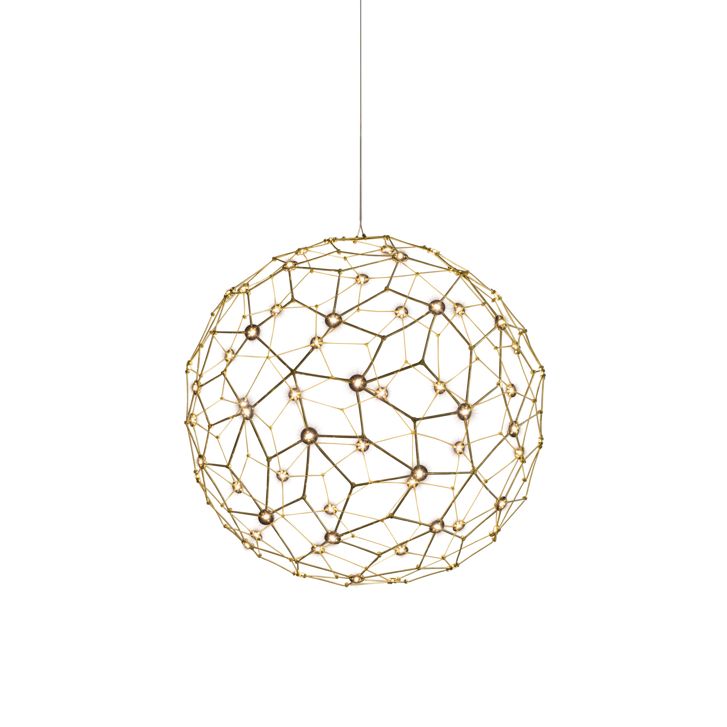 Spheris 16" LED Globe Pendant in Natural Brass - - Golden Lighting