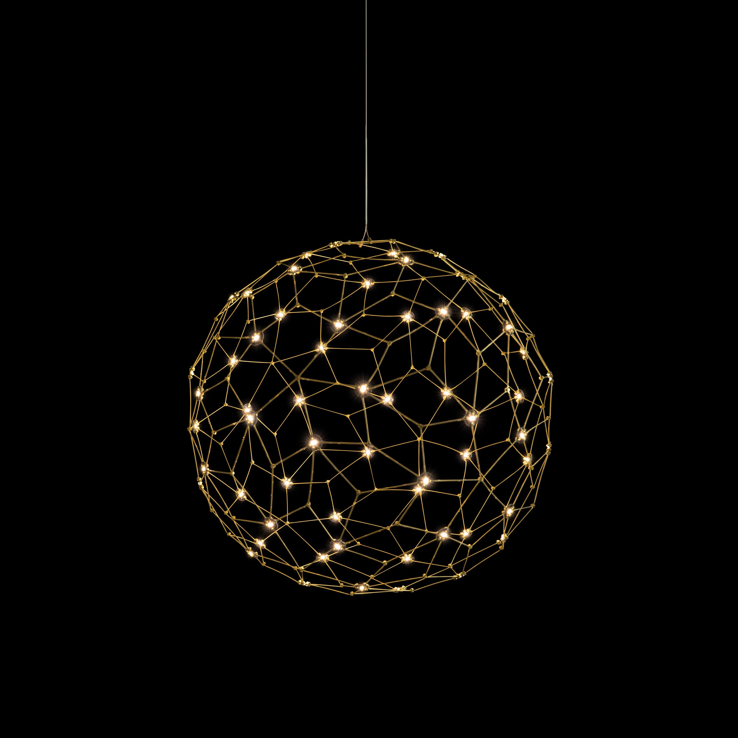 Spheris 16" LED Globe Pendant in Natural Brass - - Golden Lighting