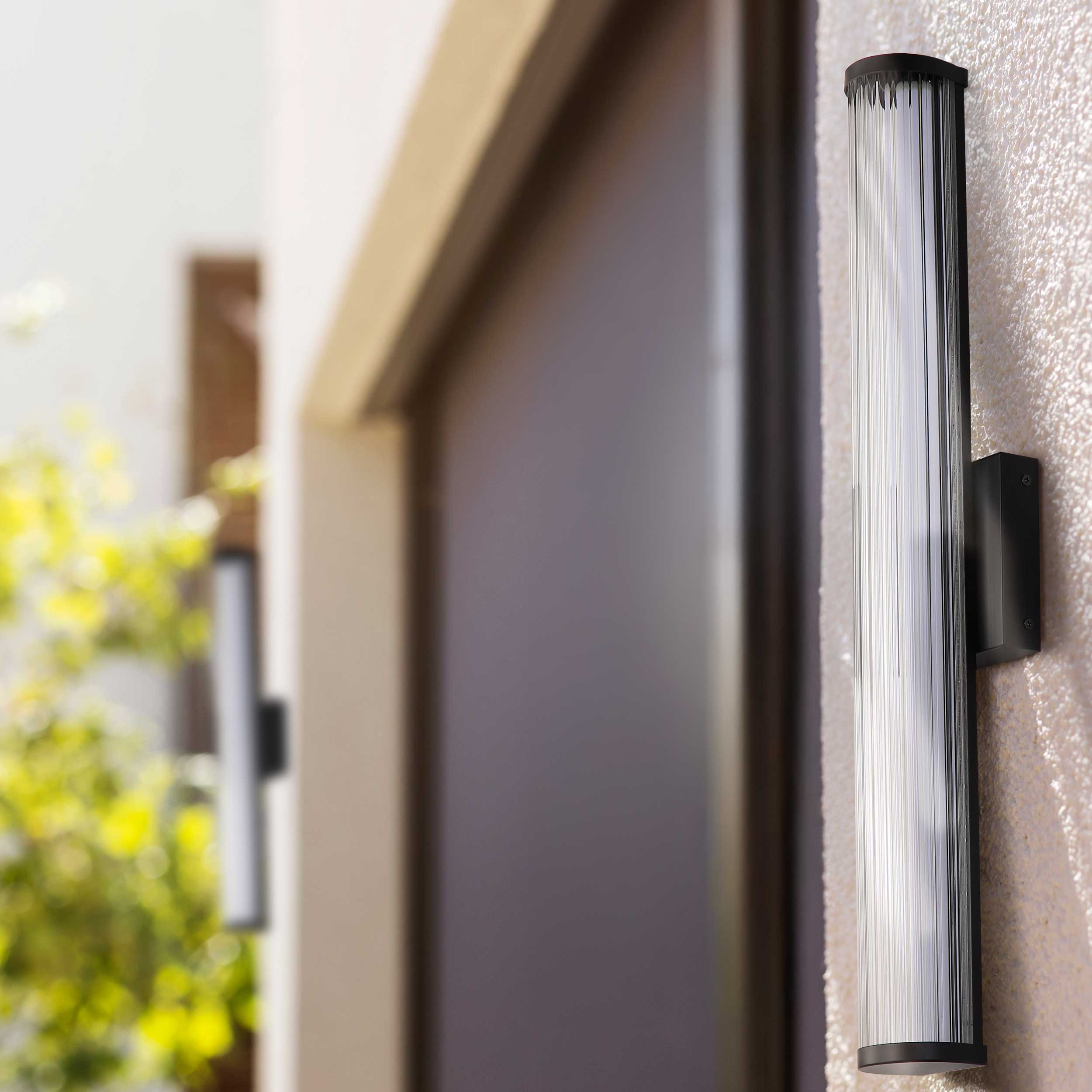 Golden Lighting Rodara Integrated LED 17in Outdoor Wall in Matte Black - - Golden Lighting