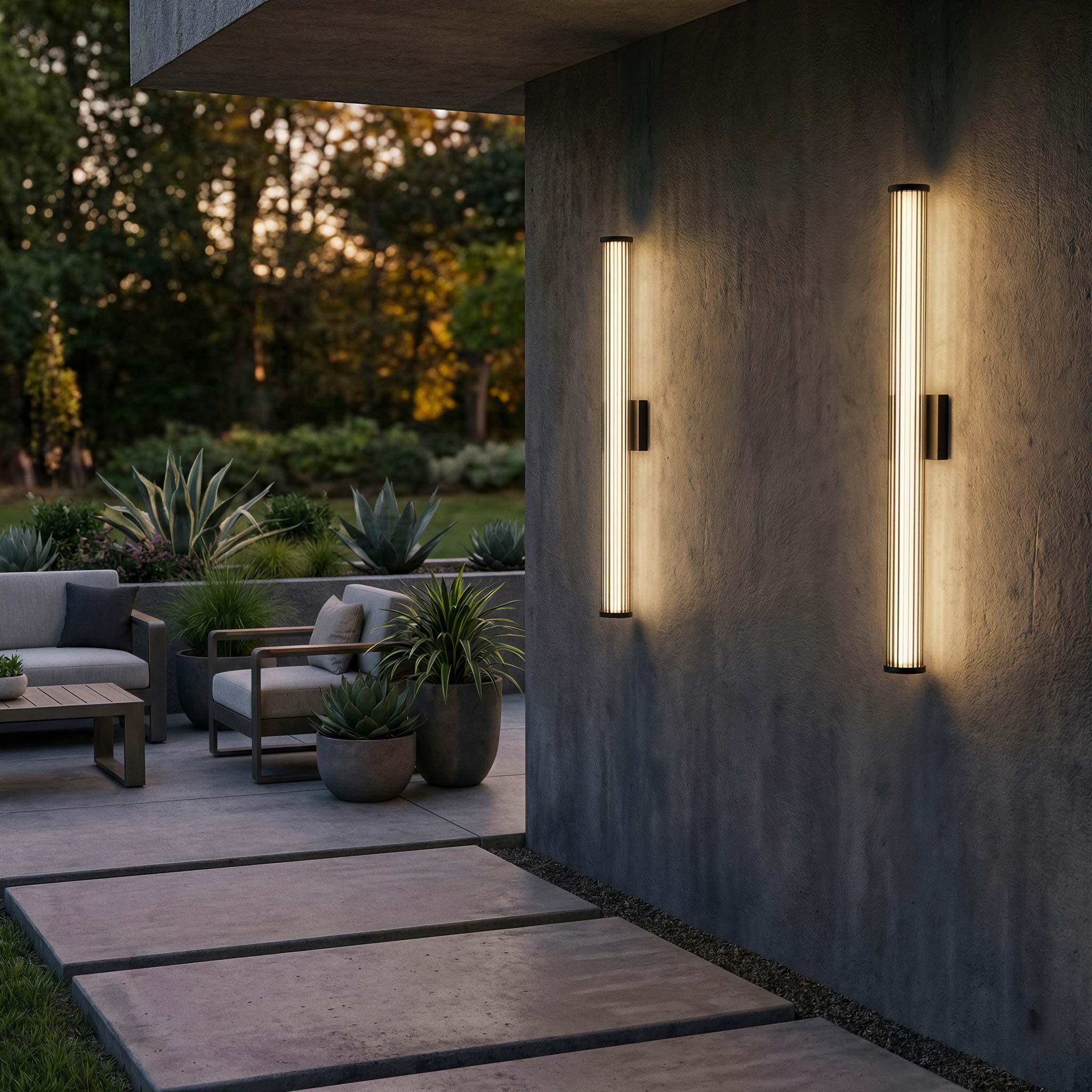 Golden Lighting Rodara Integrated LED 36in Outdoor Wall in Matte Black - - Golden Lighting