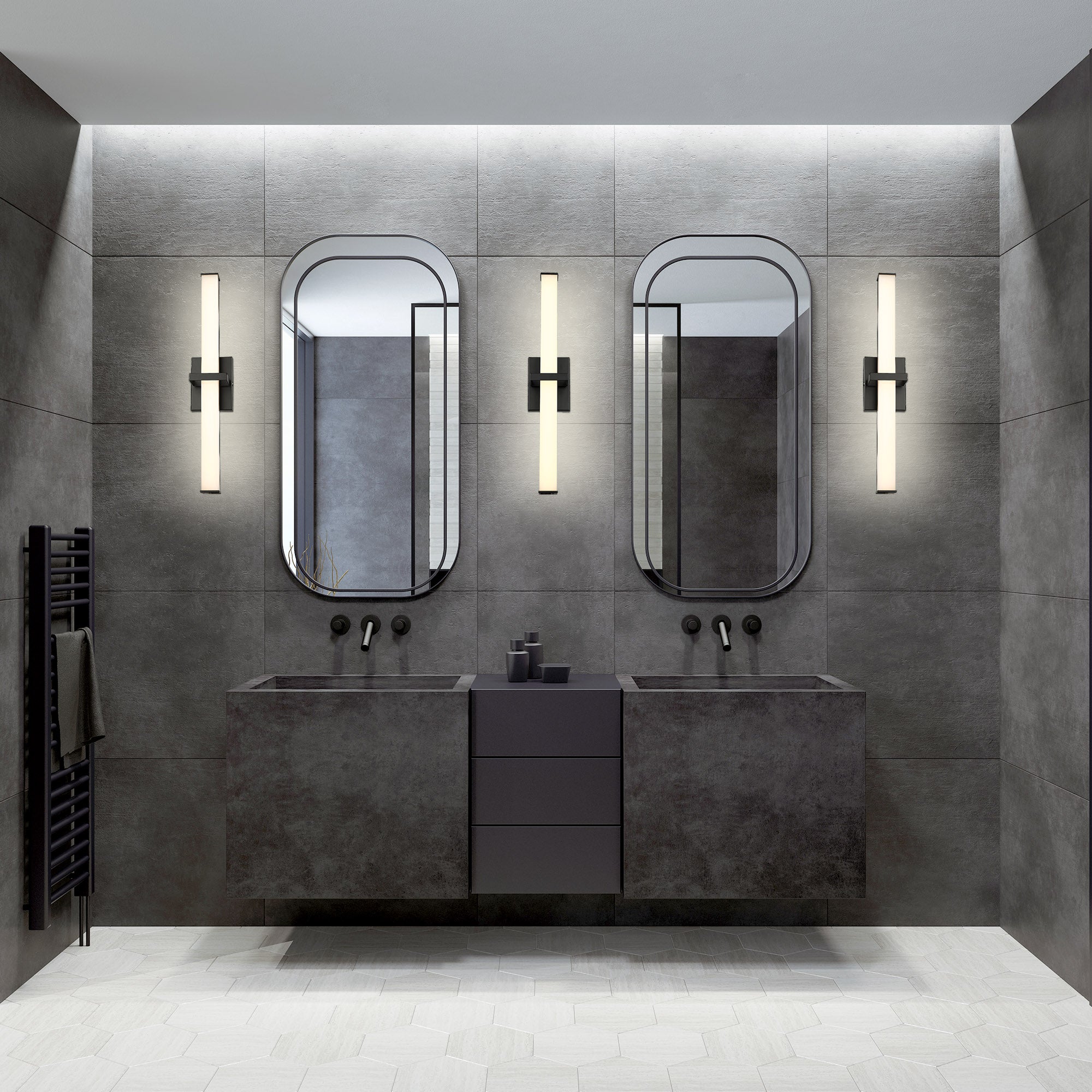 Golden Lighting Elon Integrated LED 24in Vanity in Matte Black - - Golden Lighting