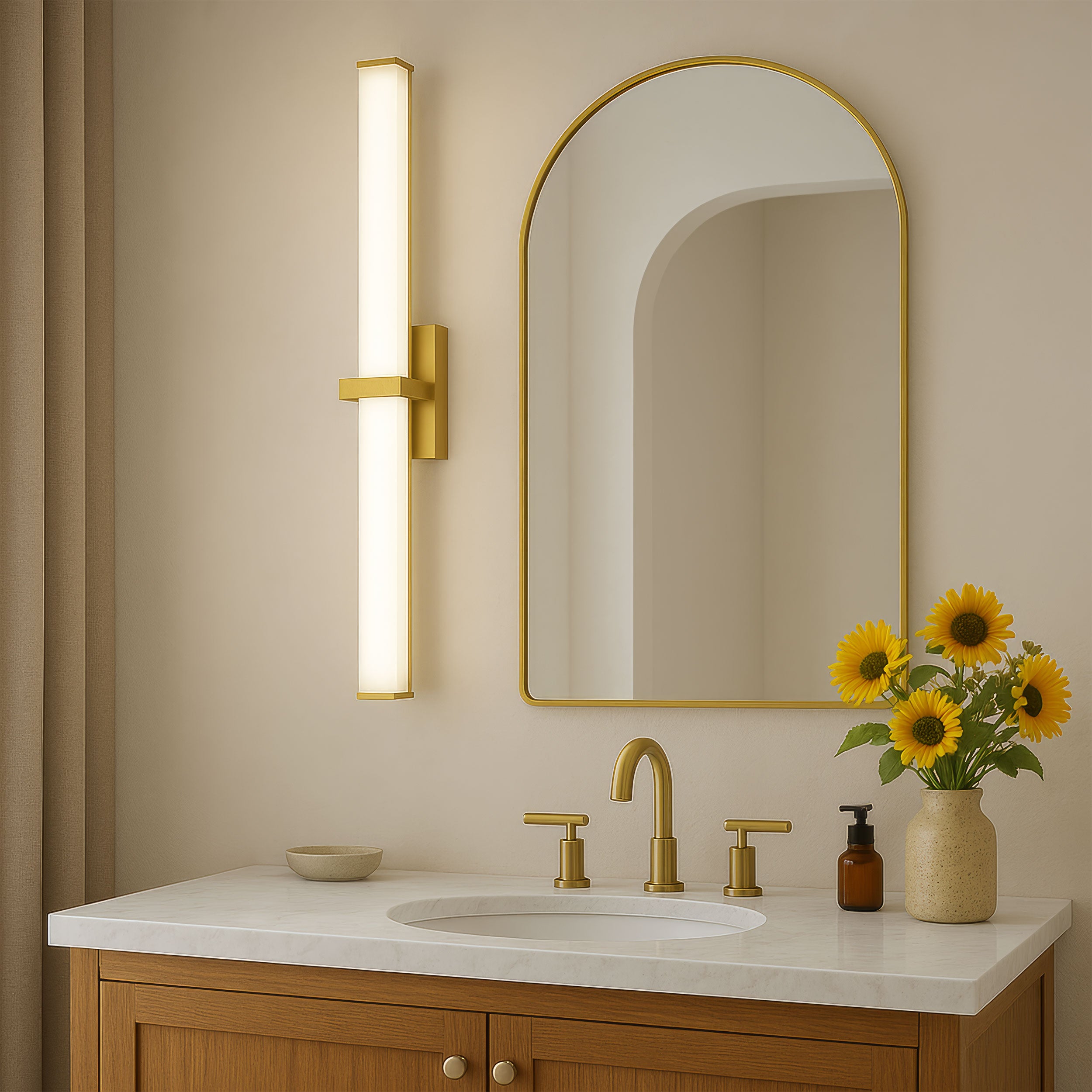 Golden Lighting Elon Integrated LED 30in Vanity in Brushed Champagne Brass - - Golden Lighting