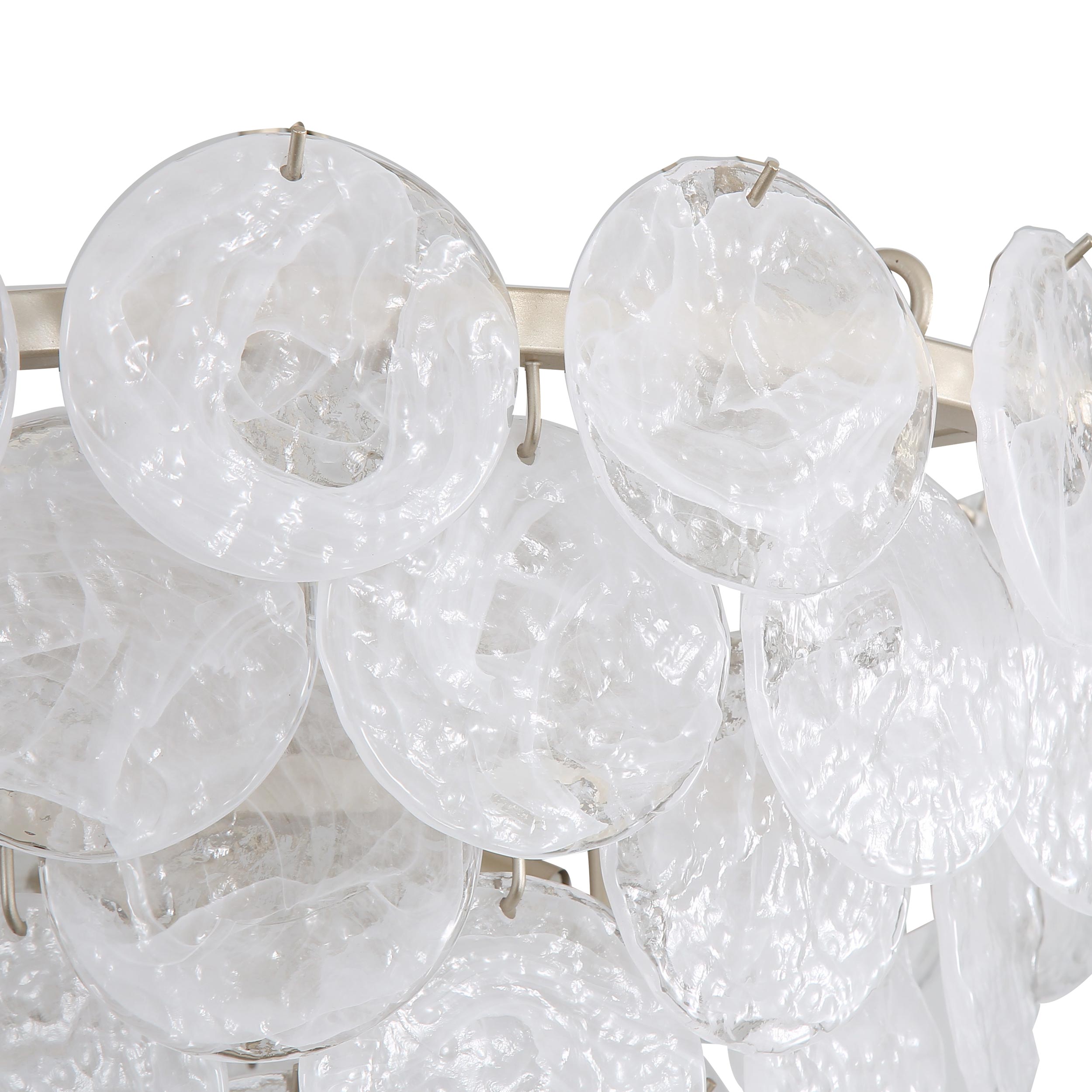 Yep by Golden Lighting Cascada 8-light Pendant in Aegean Silver and Cirrus Cloud Glass - - Golden Lighting