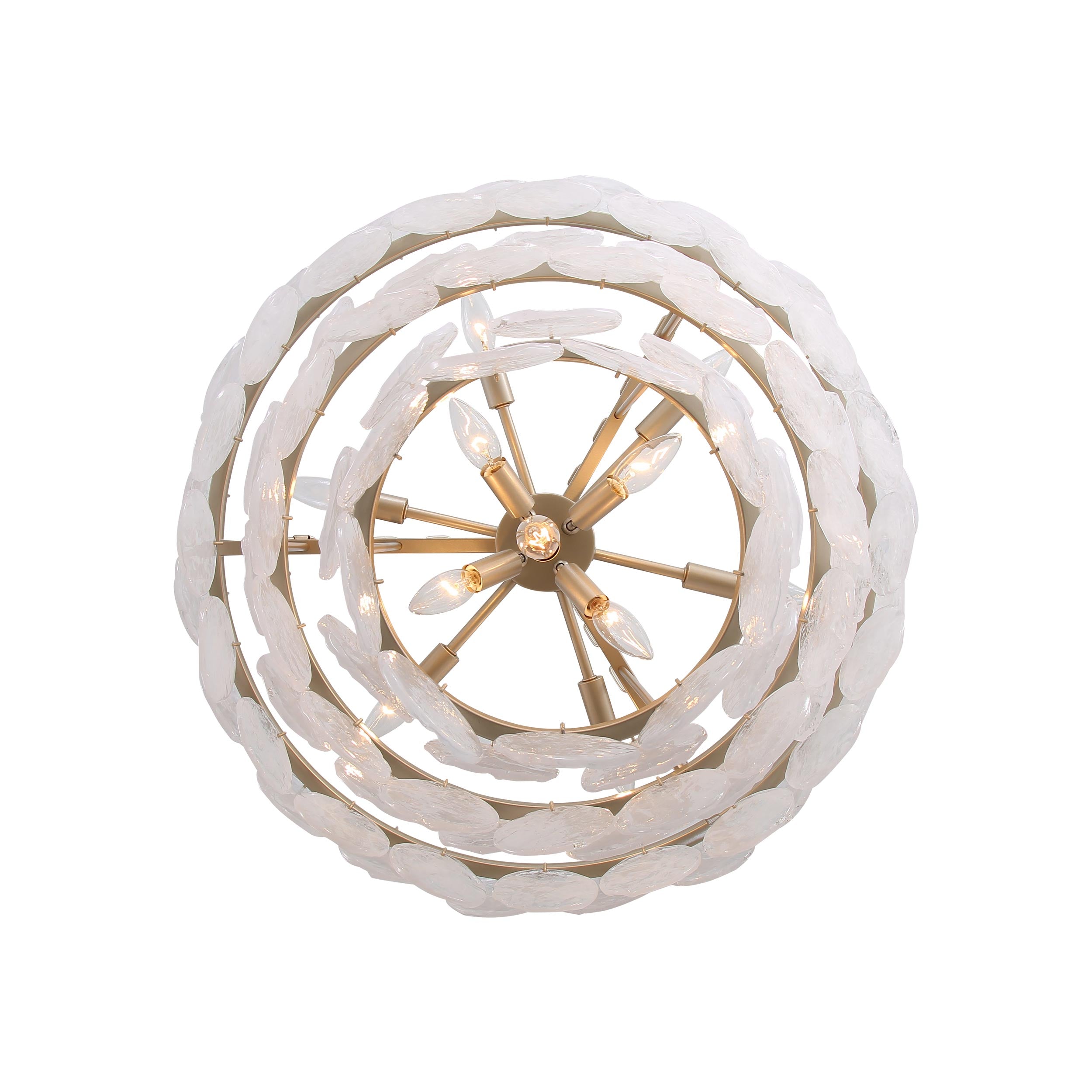 Yep by Golden Lighting Cascada 11-light Pendant in Aegean Silver and Cirrus Cloud Glass - - Golden Lighting