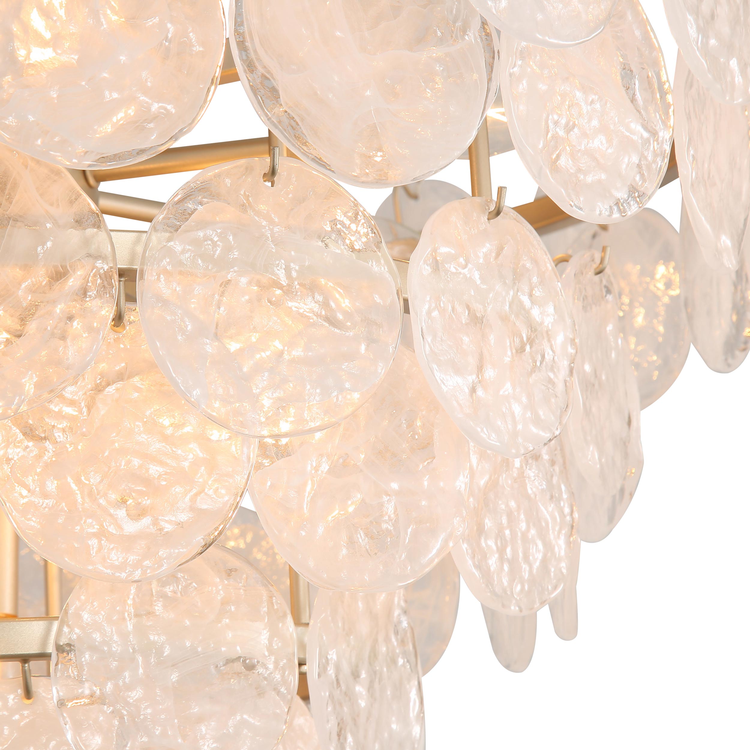Yep by Golden Lighting Cascada 11-light Pendant in Aegean Silver and Cirrus Cloud Glass - - Golden Lighting