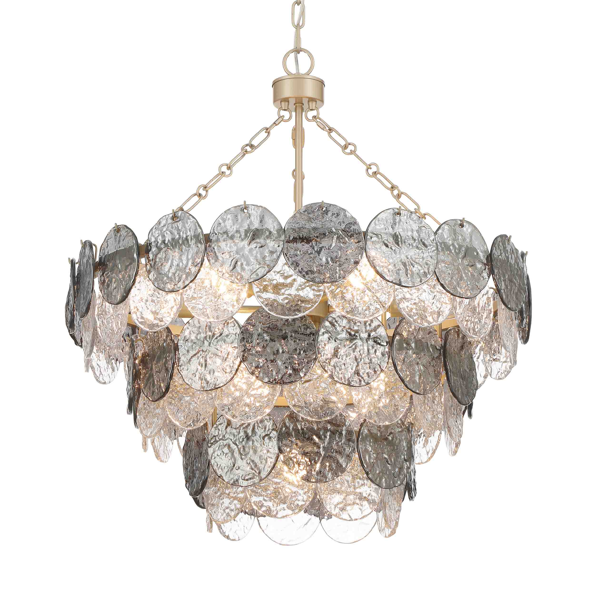 Yep by Golden Lighting Cascada 11-light Pendant in Aegean Silver and ...