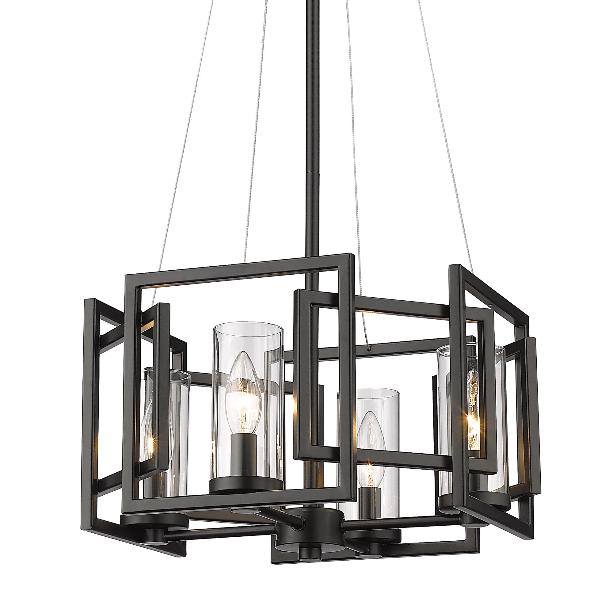 Golden Lighting Marco 4-light Pendant in Matte Black - - Golden Lighting