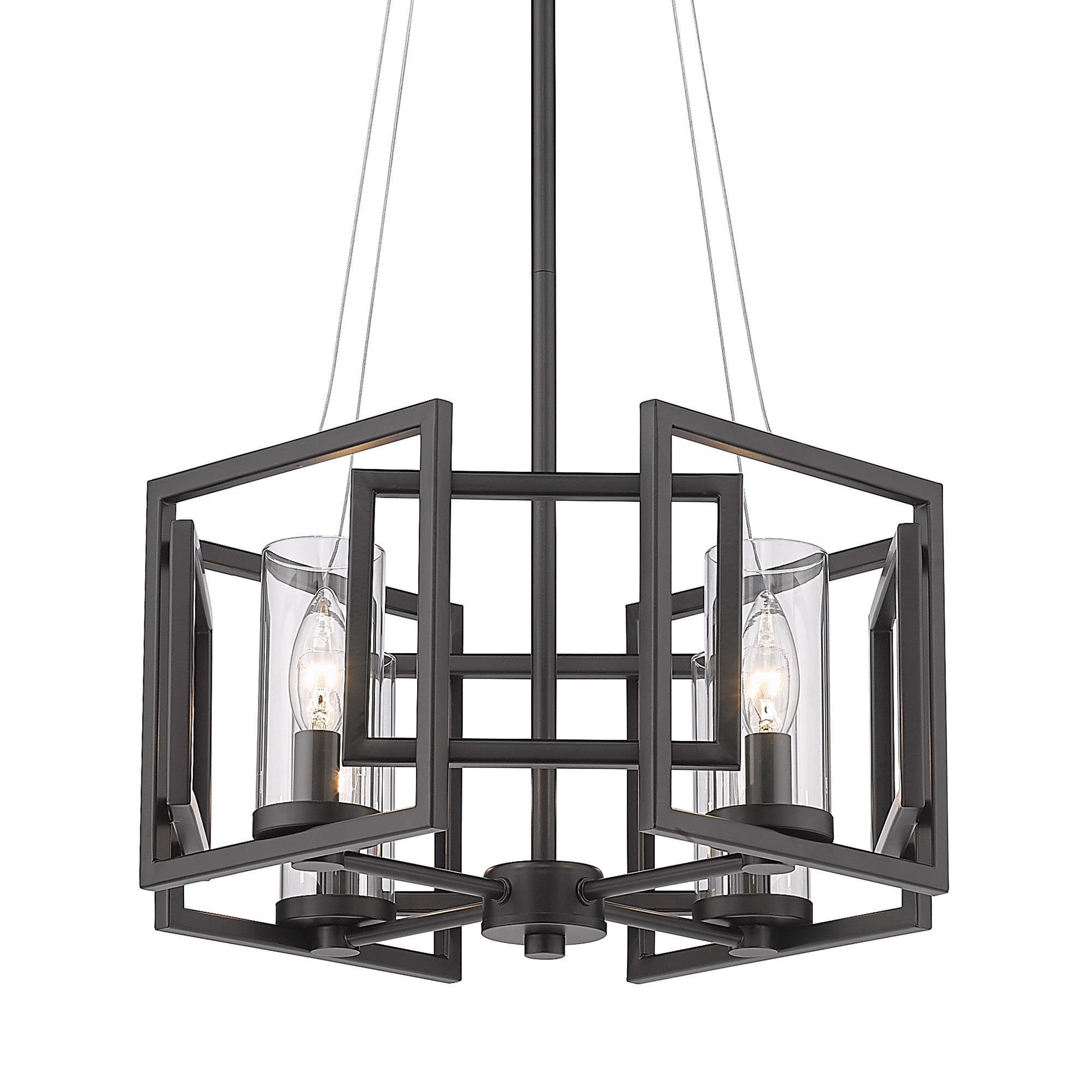 Golden Lighting Marco 4-light Pendant in Matte Black - - Golden Lighting
