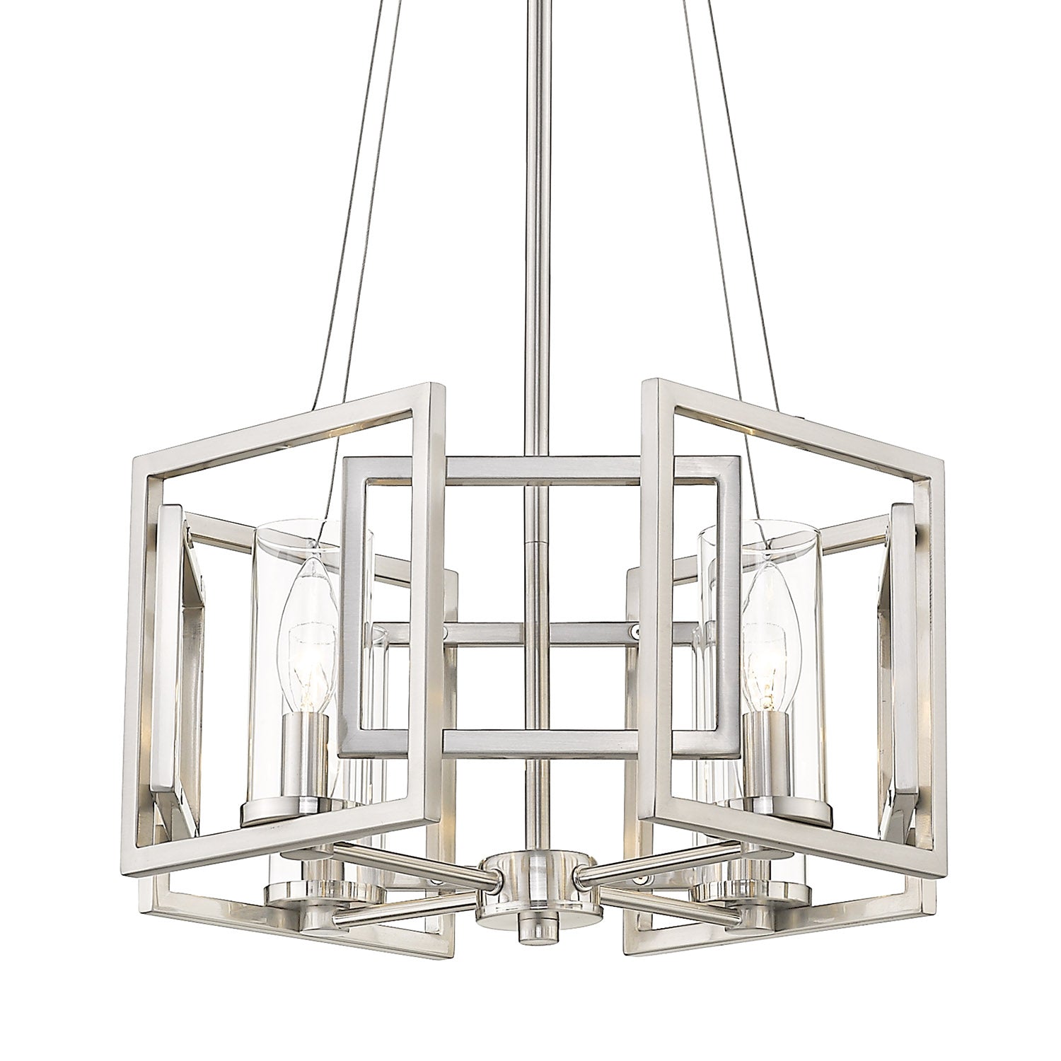 Marco 4 Light Pendant (Convertible) in Pewter with Clear Glass - Default Title - Golden Lighting