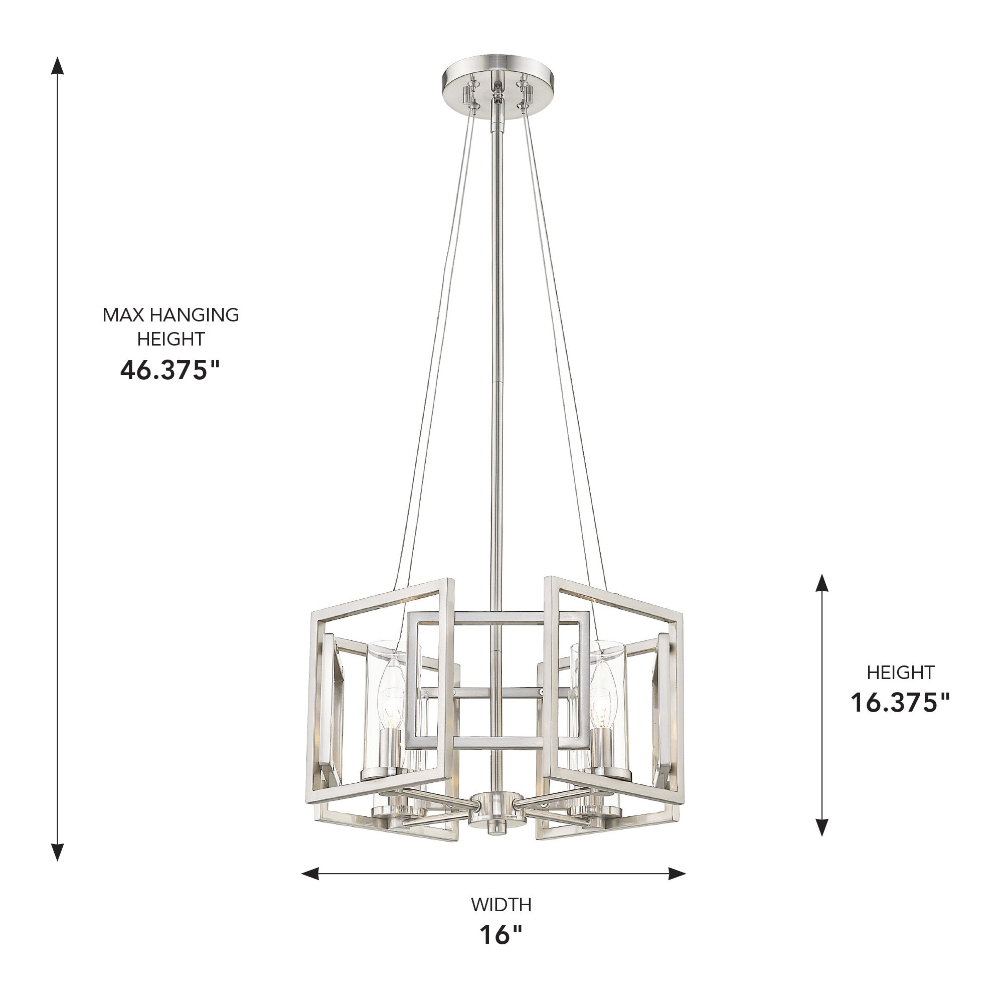 Golden Lighting Marco 4-light Pendant in Pewter - - Golden Lighting