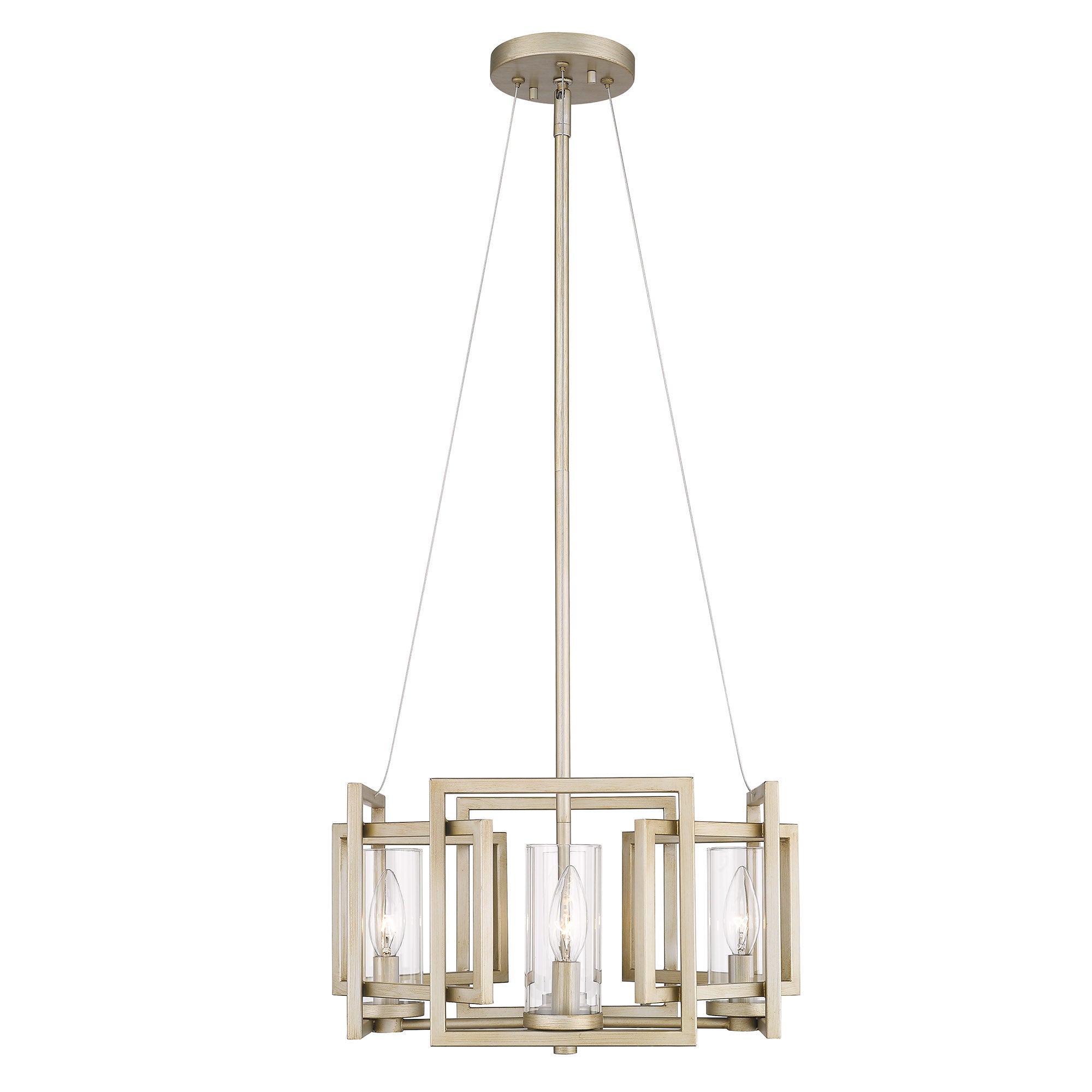 Marco 4 Light Pendant (Convertible) in White Gold with Clear Glass - Default Title - Golden Lighting