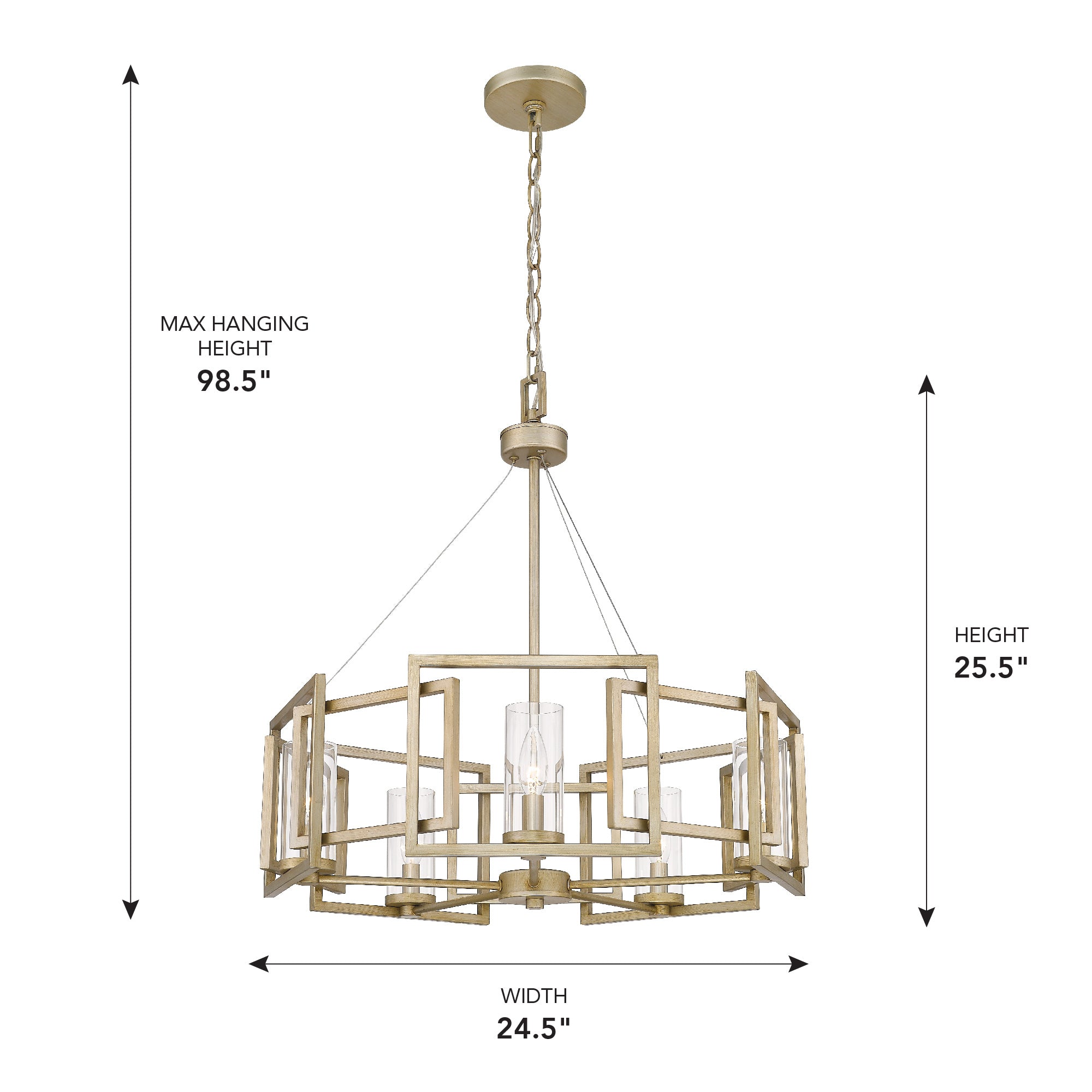 Golden Lighting Marco 5-light Chandelier in White Gold - - Golden Lighting